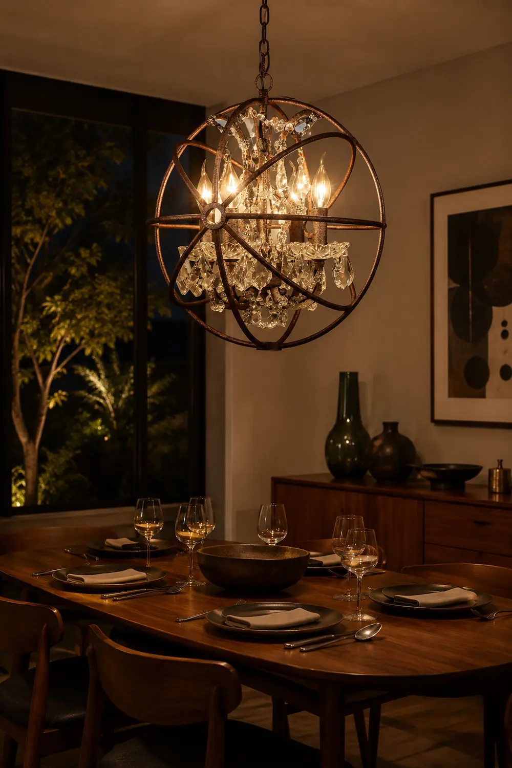 Kristy Rustic Vintage Candle Metal Pendant Light Black/Rust Bedroom - Lumpaz