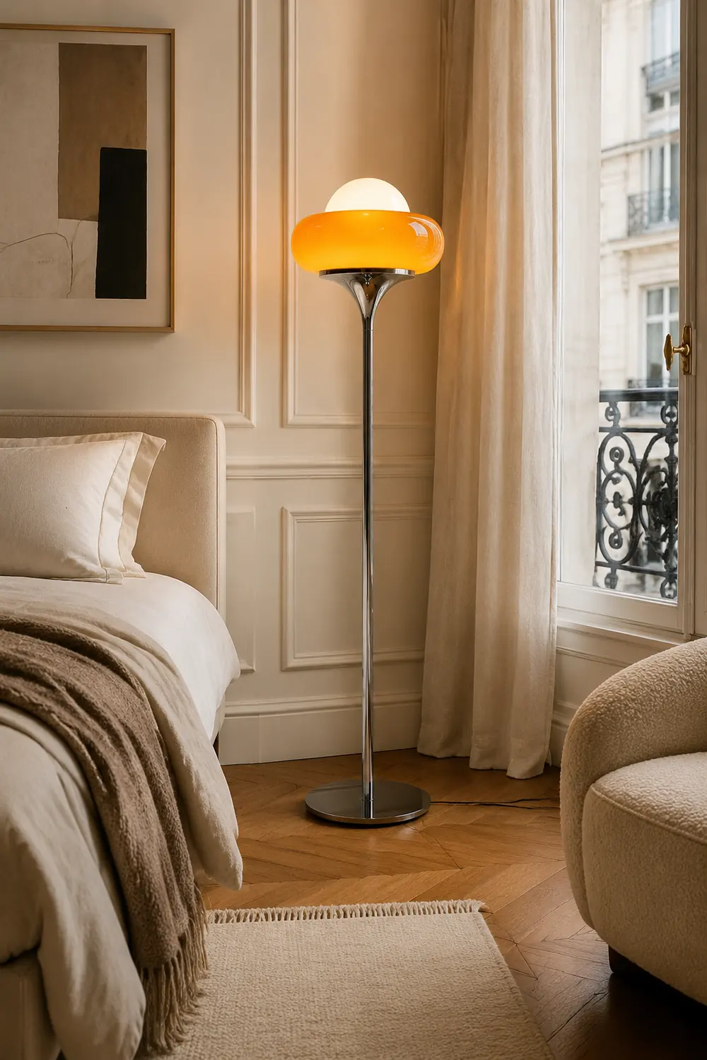 Morandi Modern Stained Glass Tall Floor Lamp Living Room - Lumpaz