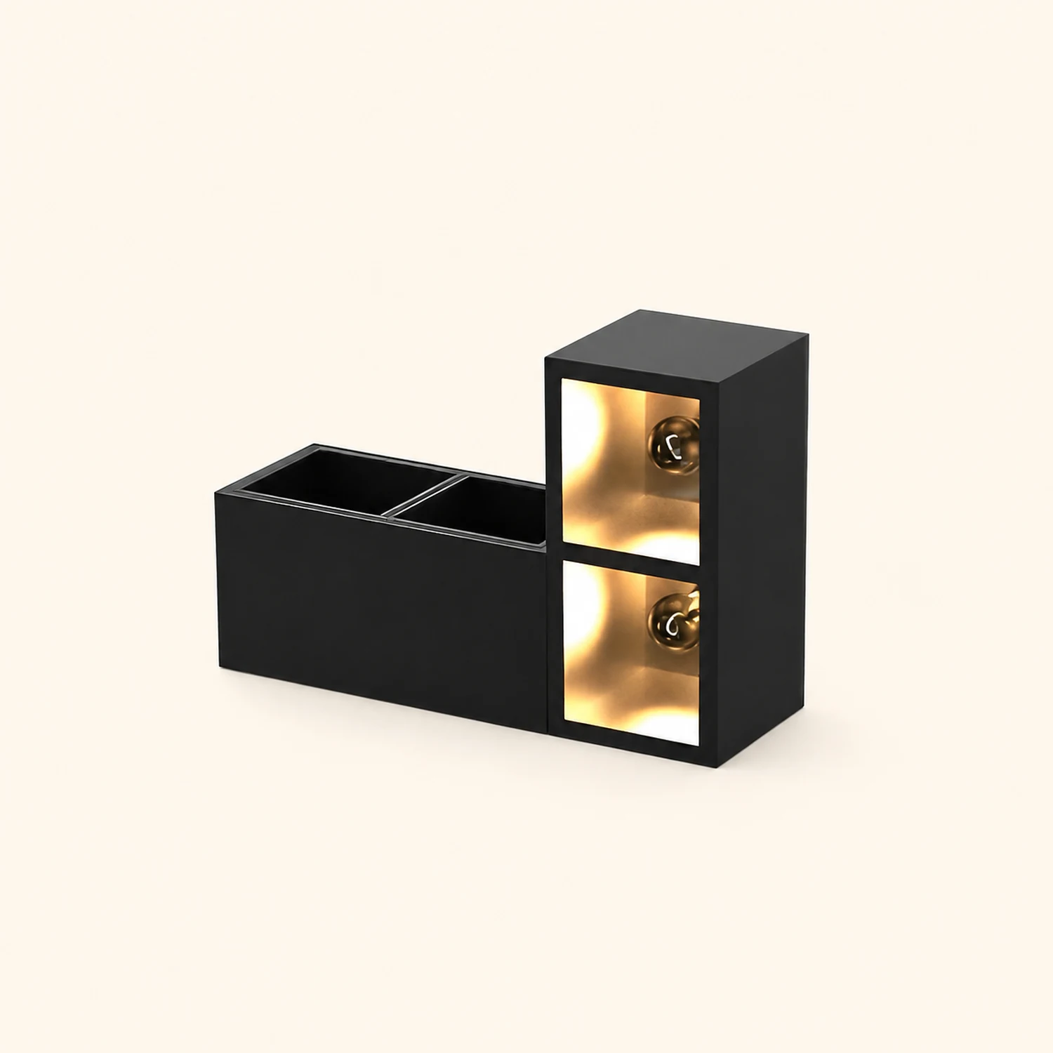 Waterproof Creative Square Combination LED Black Wall Lamp with Flowerpot - Lumpaz