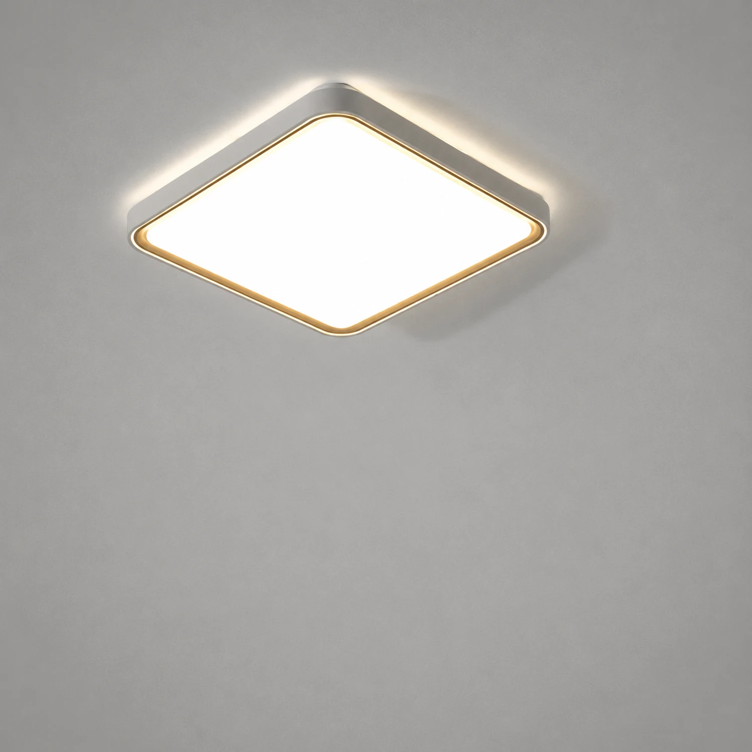 Quinn Minimalist Round/Square Metal/Acrylic Flush Mount Ceiling Light, Gold - Lumpaz