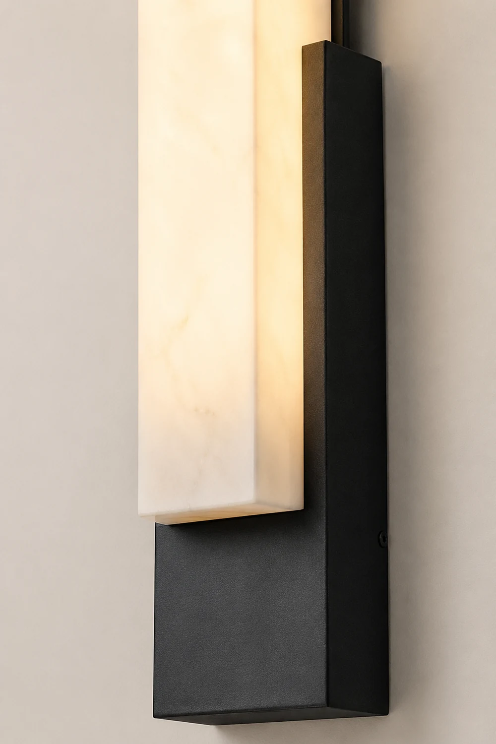Waterproof Imitation Marble Shade LED Black Modern Outdoor Wall Light - Lumpaz