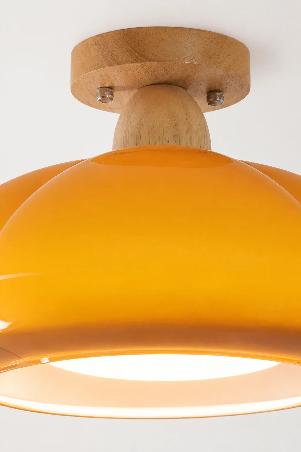Hailie Modern LED Pumpkin Creativity Ceiling Light Glass Wood Aisle/Hallway/Bedroom/Living Room - Lumpaz