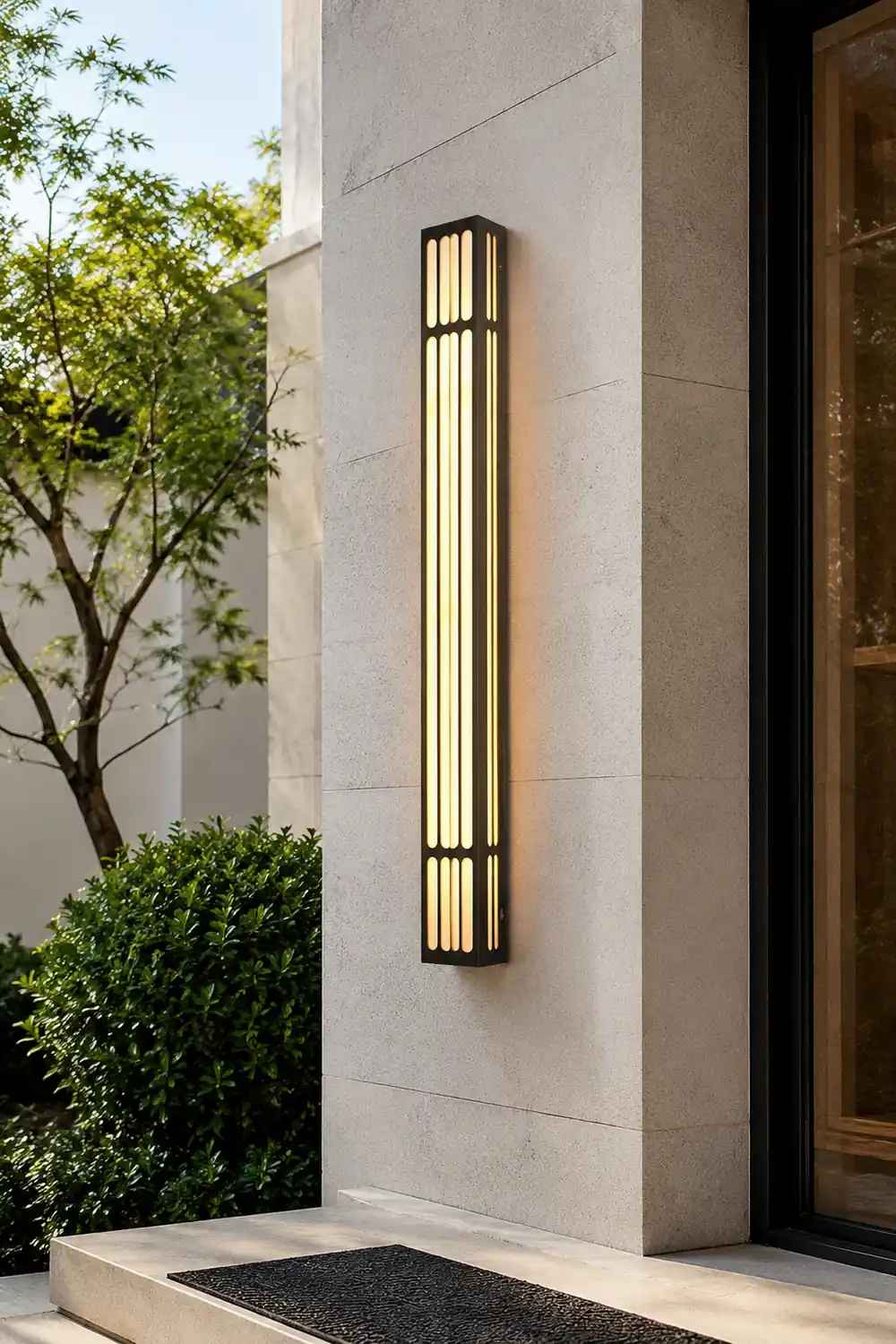 31.5 In. Long Strip Rectangular Waterproof Black Outdoor Wall Lamp - Lumpaz