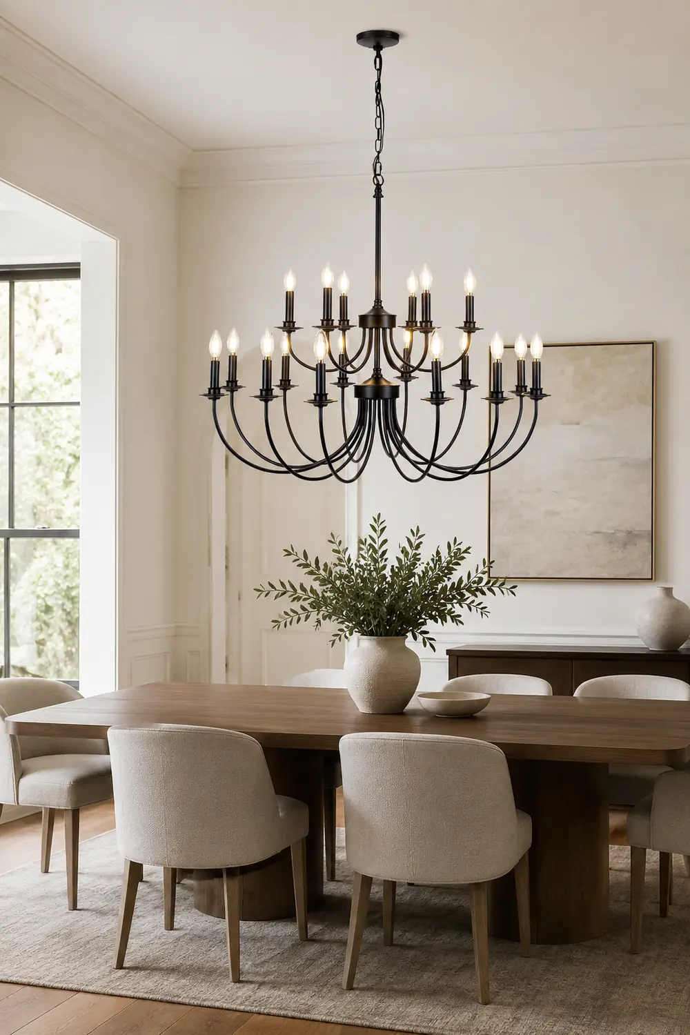 Silva LED Chandelier Black Metal Bedroom Living Room Ding Room - Lumpaz