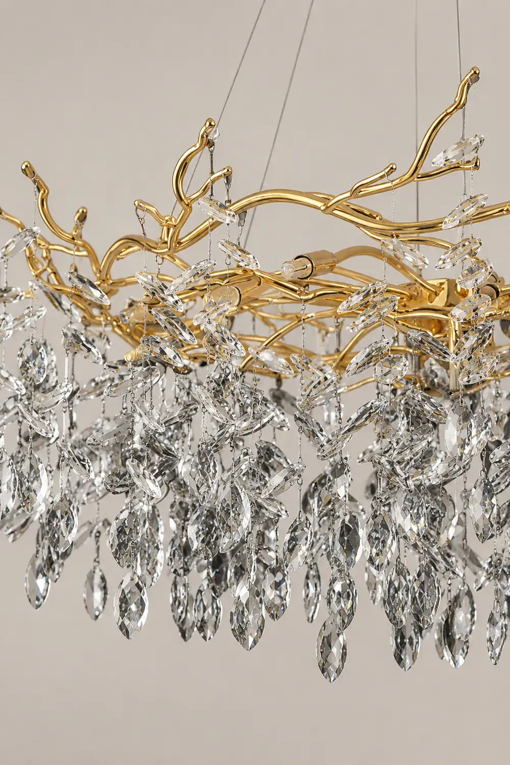 Marilyn Contemporary Gold Glass Crystal Chandelier - Lumpaz
