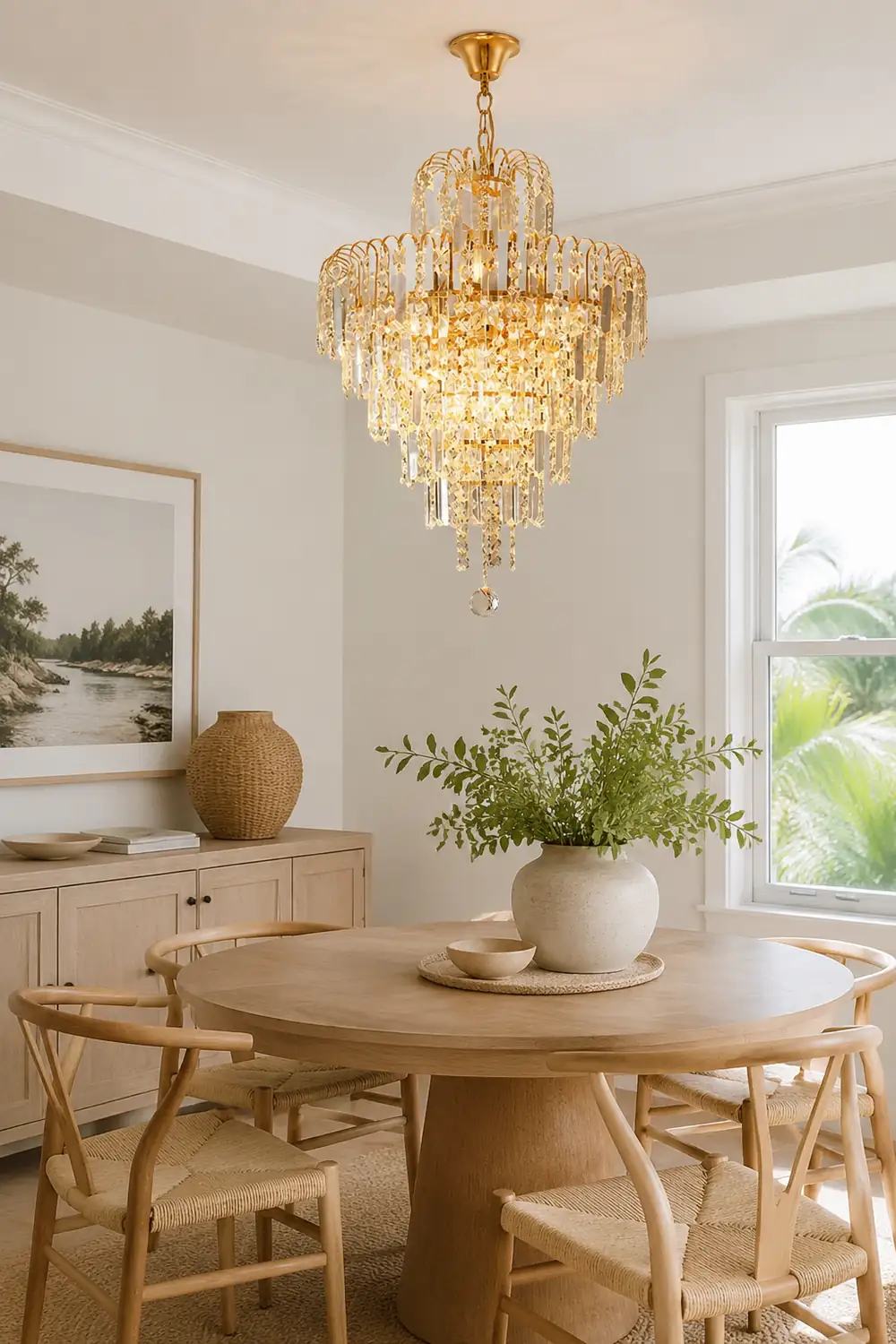 Marilyn Luxury 5 Layers Tassel Crystal Chandelier Gold - Lumpaz