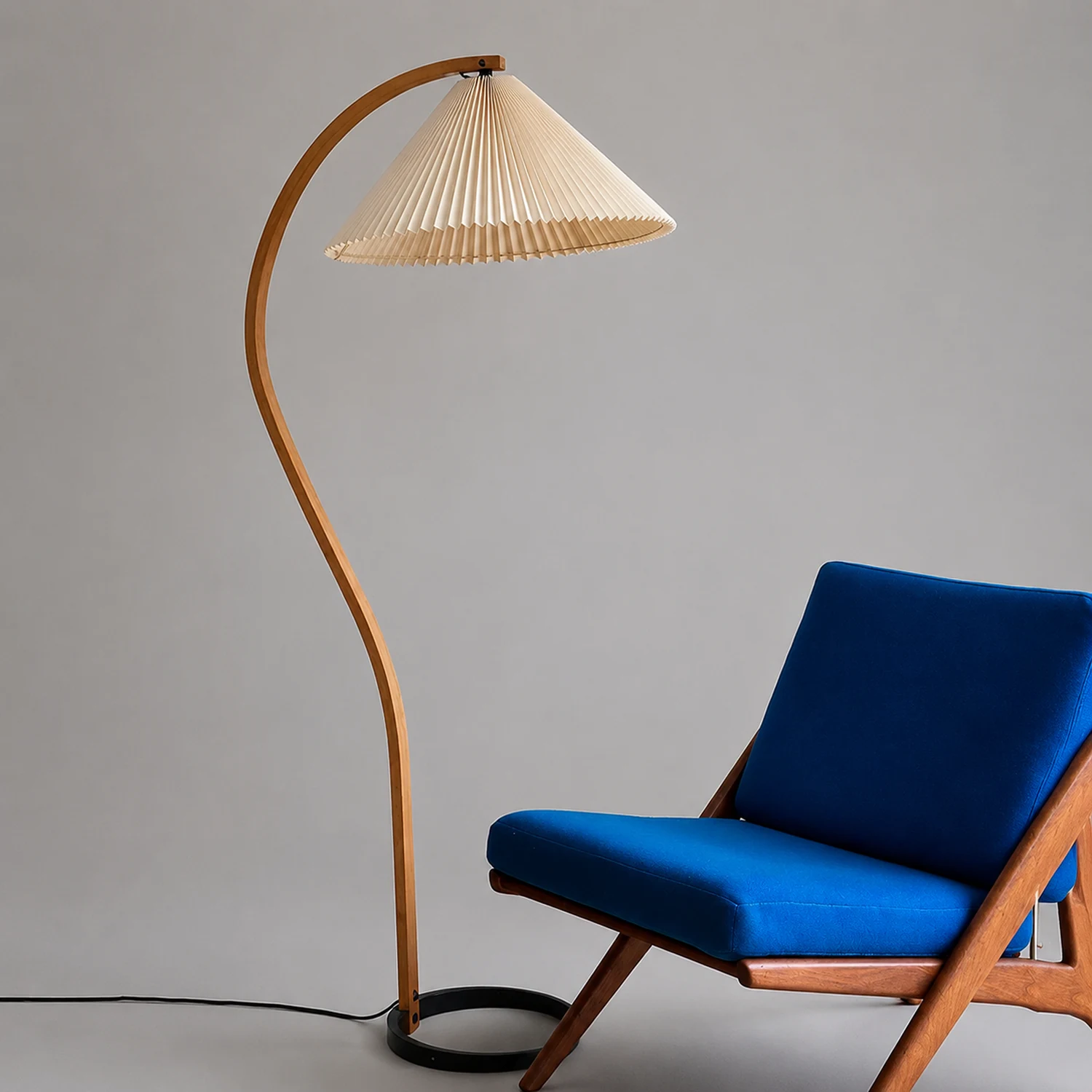 Ozawa Unique LED Beige Floor Lamp Wood/Metal Bedroom/Living Room - Lumpaz