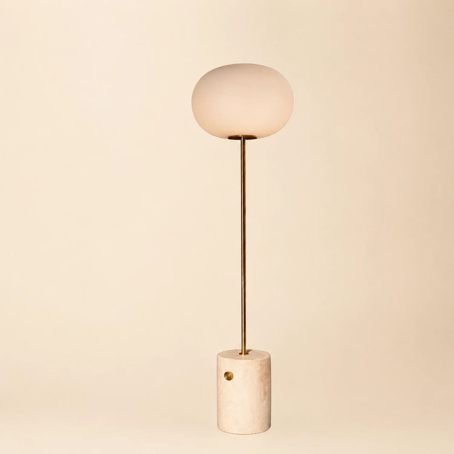 Valentina Modern Globe Metal Marble Floor Lamp, Black/Brass - Lumpaz