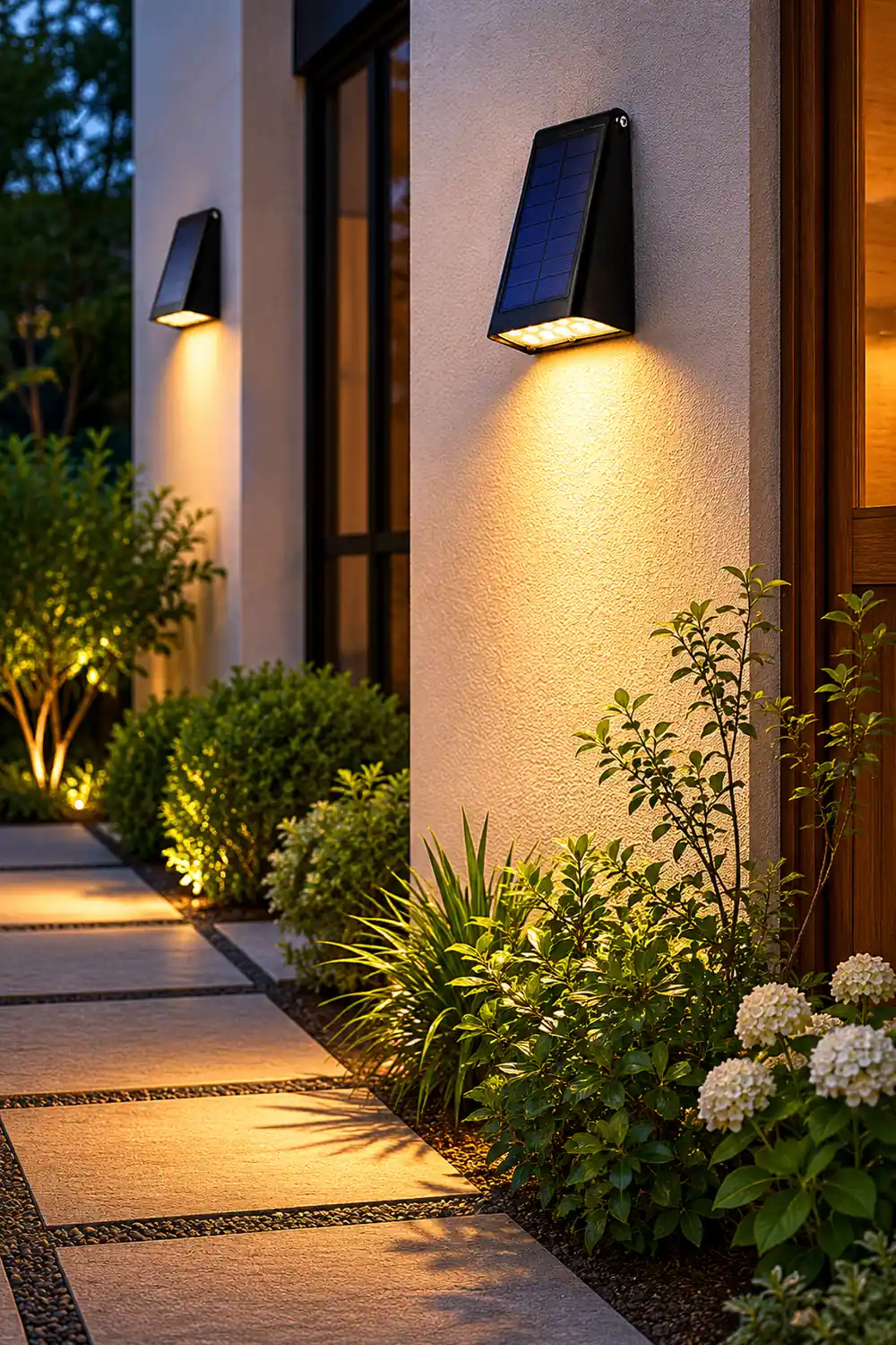 90° Adjustable Intelligent LED Waterproof Black Modern Solar Wall Lights - Lumpaz