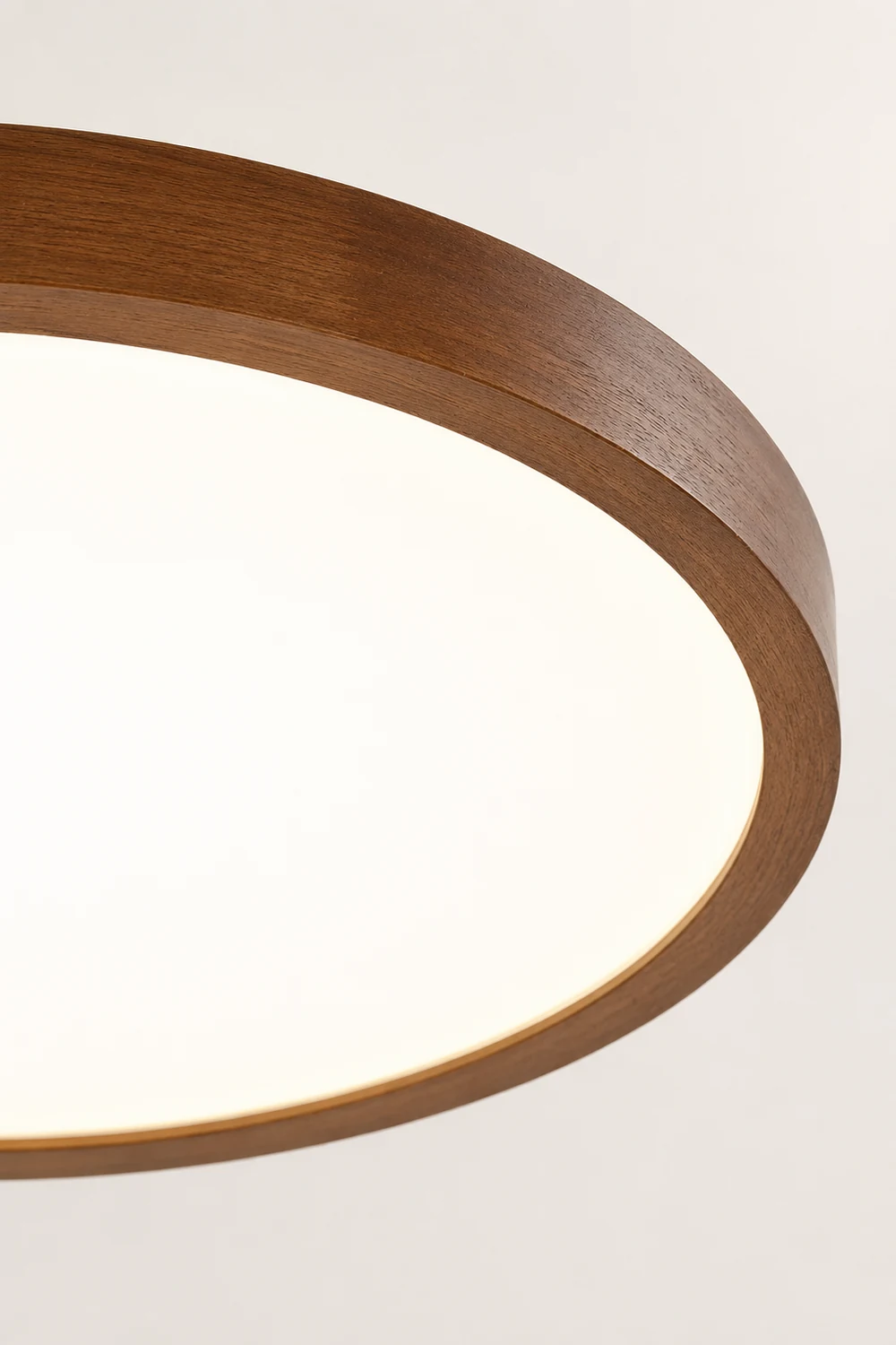 Ozawa Modern Geometric Walnut LED Flush Mount Ceiling Light - Lumpaz