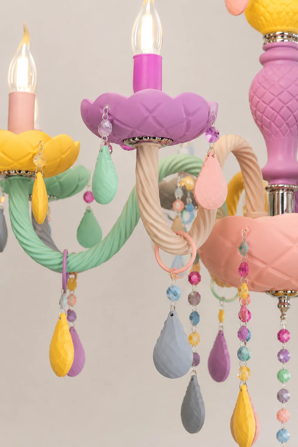 Morandi Modern Metal Colorful Chandelier for Children's Room, Living Room - Lumpaz