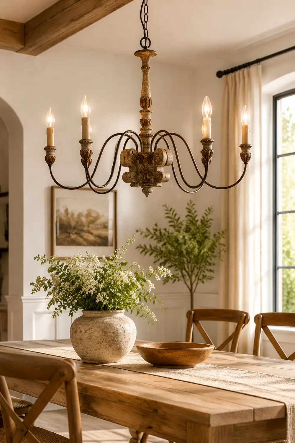 Silva Retro Design LED Chandelier Bronze Metal Living Room - Lumpaz