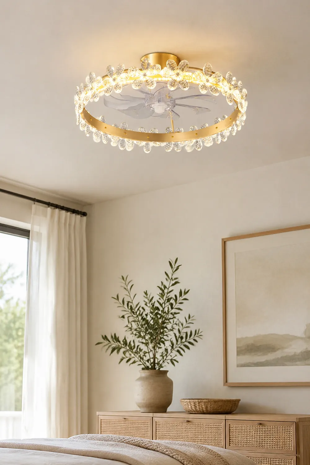 Bella Ceiling Fan with Light, 3 Style, DIA 21" - Lumpaz