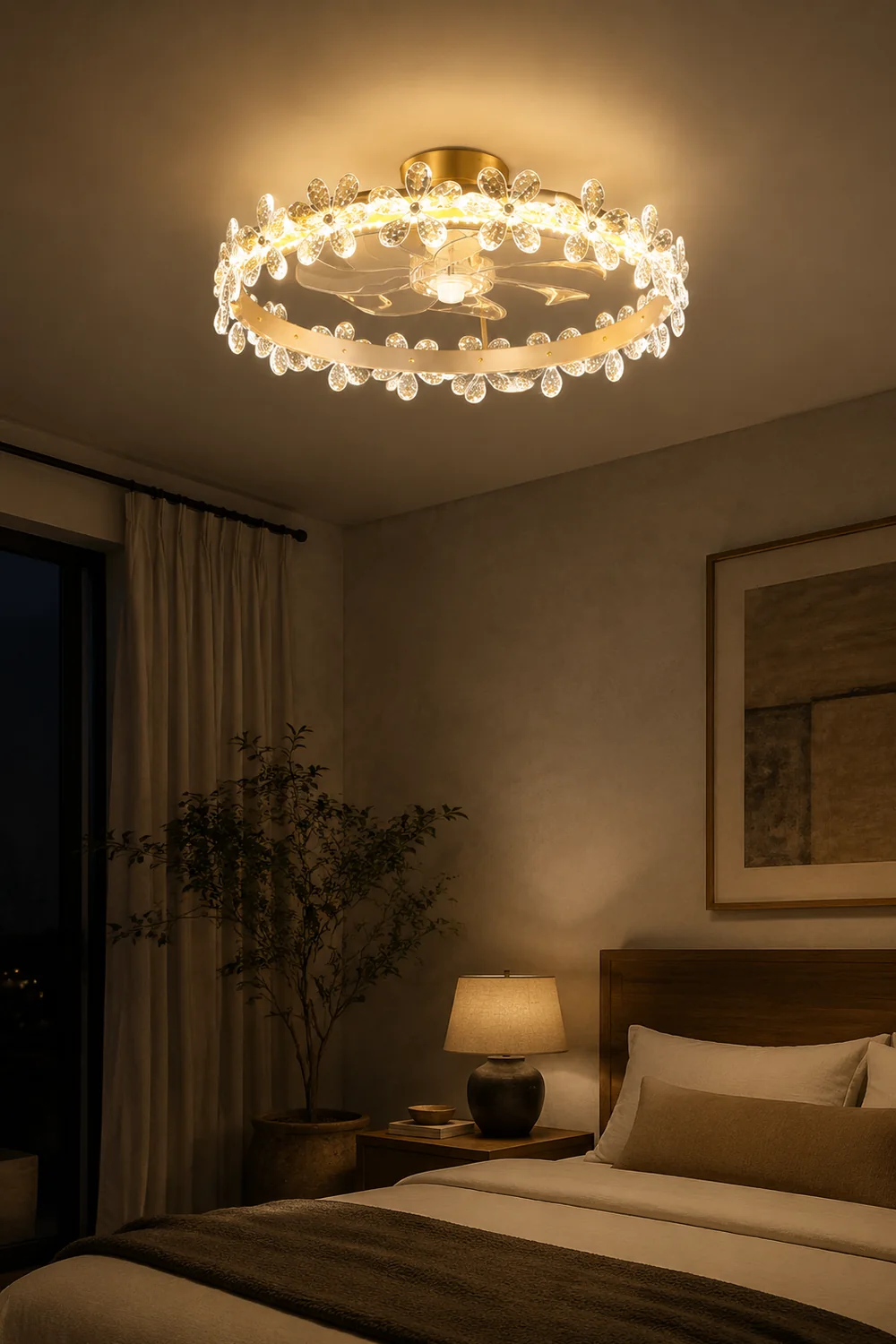 Bella Ceiling Fan with Light, 3 Style, DIA 21" - Lumpaz