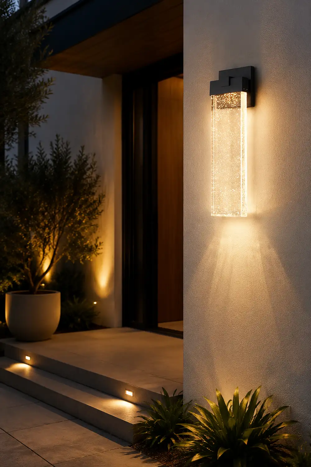 Rectangular Bubble Crystal LED Outdoor Wall Lamp - Lumpaz