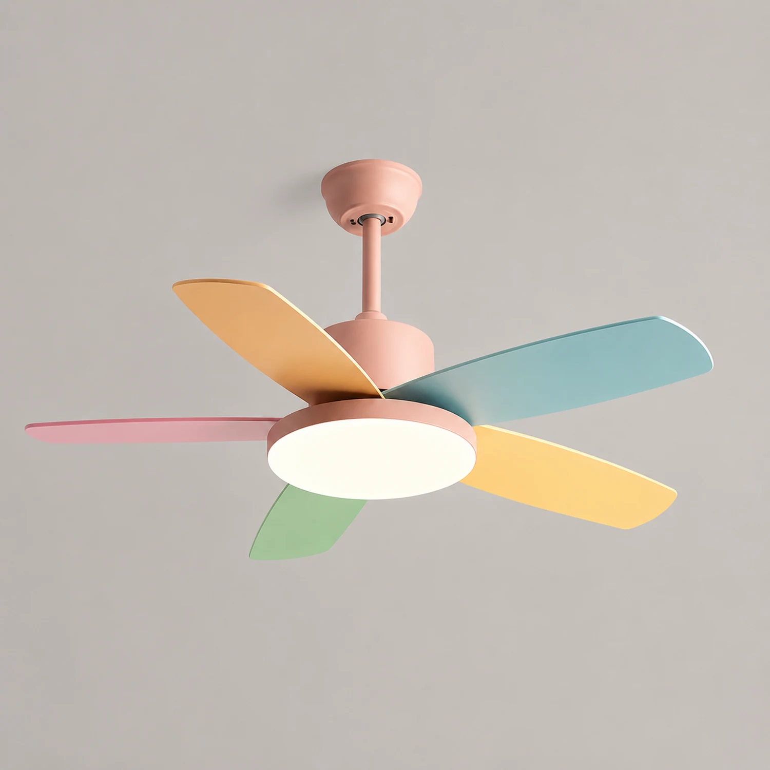 Morandi 5-Blade DC Colorful Ceiling Fan with Light, Summer, 41'' - Lumpaz