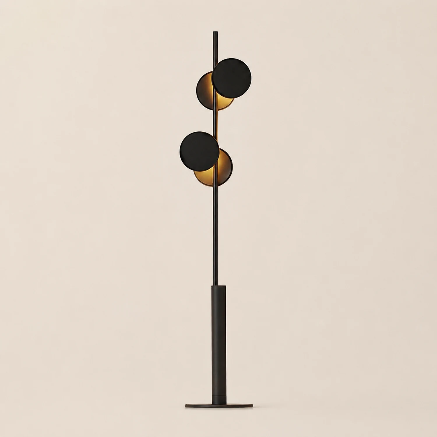 Salgado Nordic Round Metal 2 Bulb Floor Lamp Living Room - Lumpaz