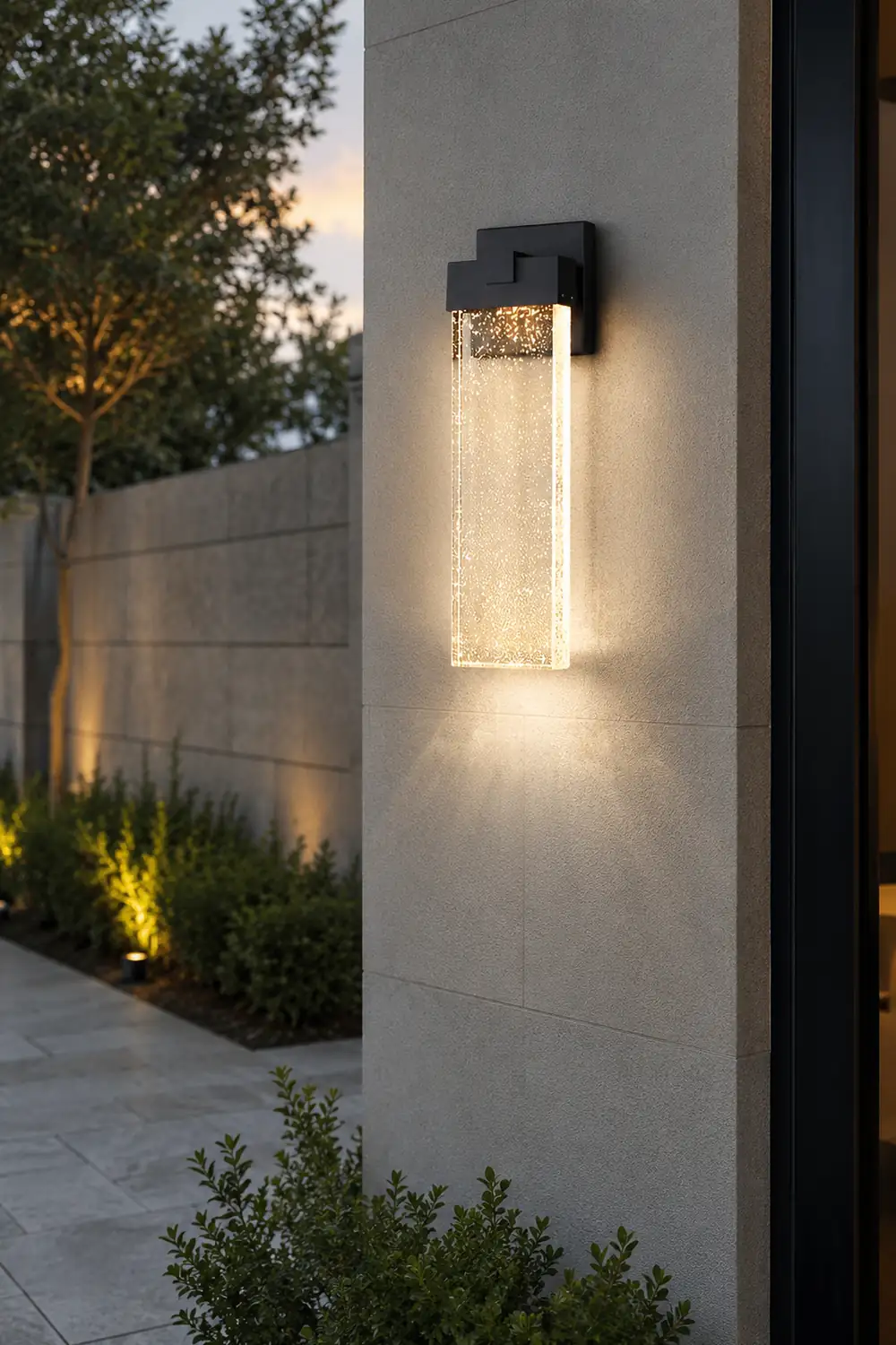 Rectangular Bubble Crystal LED Outdoor Wall Lamp - Lumpaz