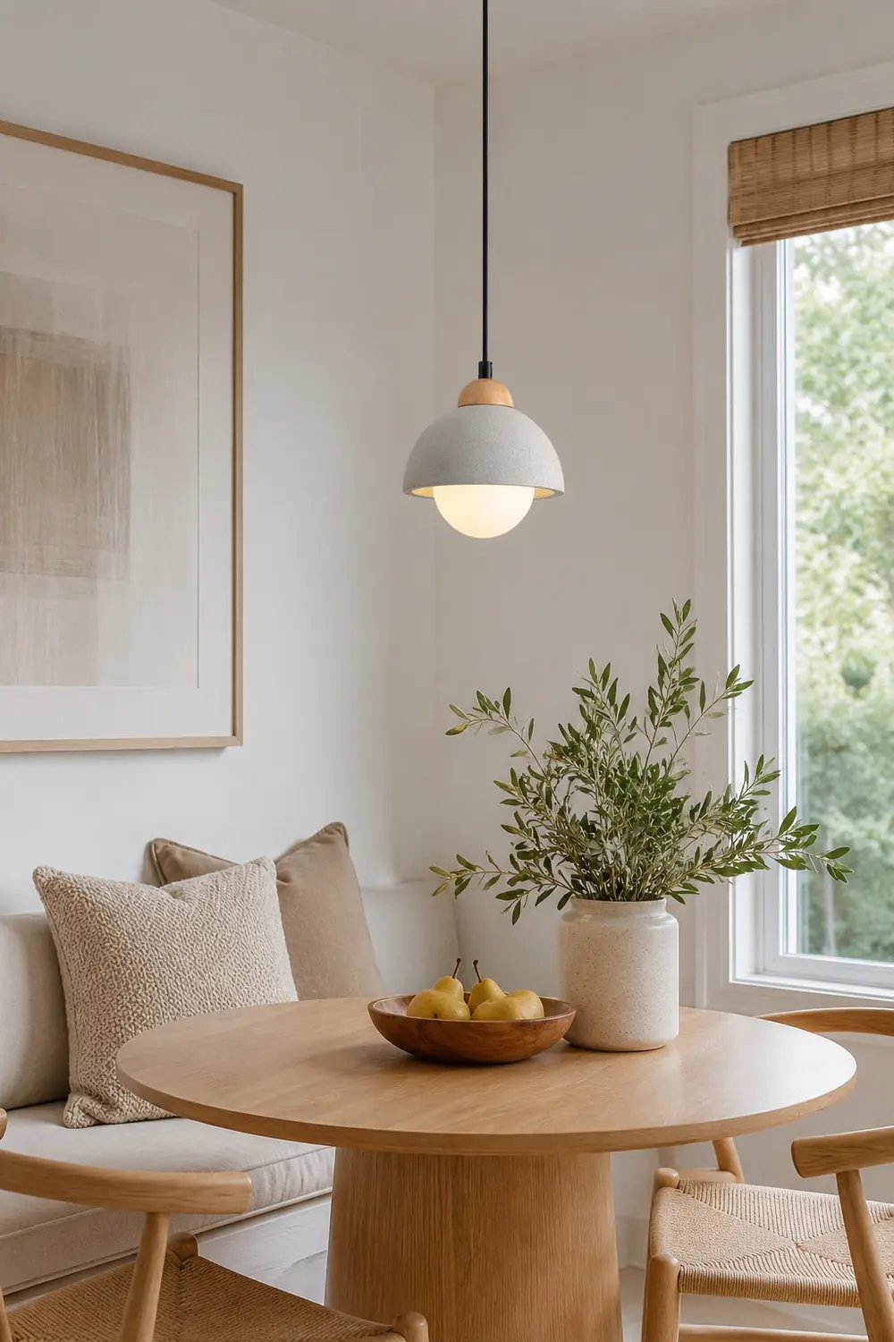 Ozawa Minimalism LED Modern Pendant Light Cement White Bedroom/Bedside/Kitchen Island/Living Room - Lumpaz