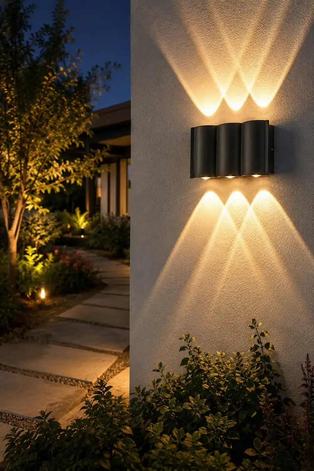 Wave Arc Design Up and Down Lights LED Outdoor Wall Lights - Lumpaz
