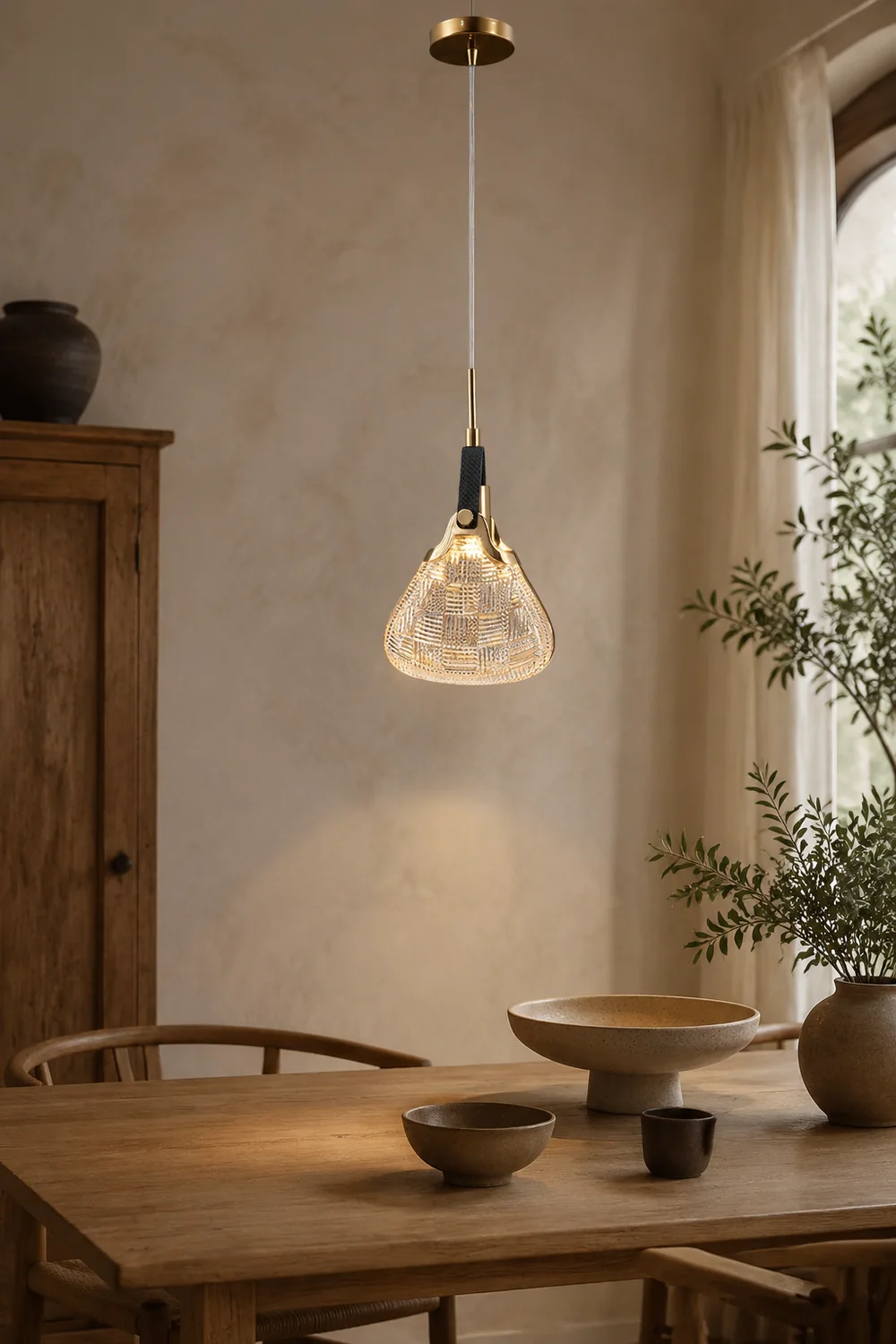 Hailie Postmodern Elegant Gold/Black Bedroom Pendant Light - Lumpaz