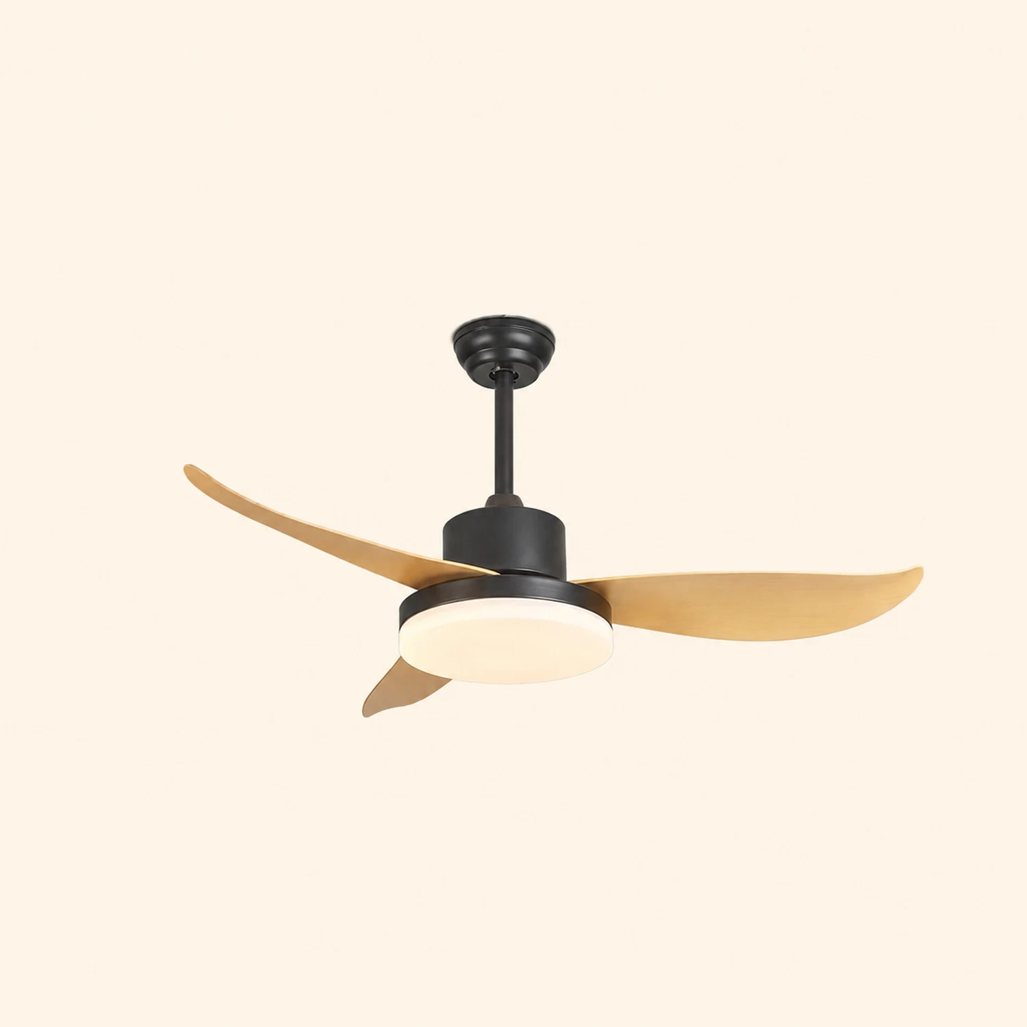 Haydn 3-Blade DC Ceiling Fan with Light, Metal & Acrylic, 37.4''/44.09'' - Lumpaz