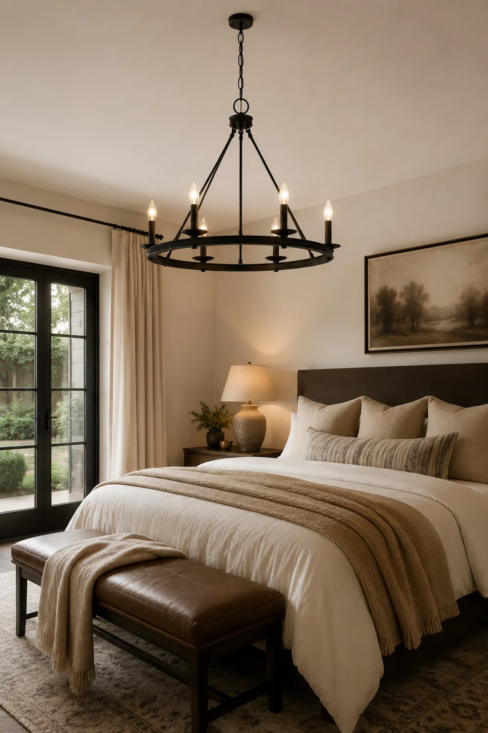 Silva Modern Candles Chandelier Black Metal Living Room/Bedroom - Lumpaz