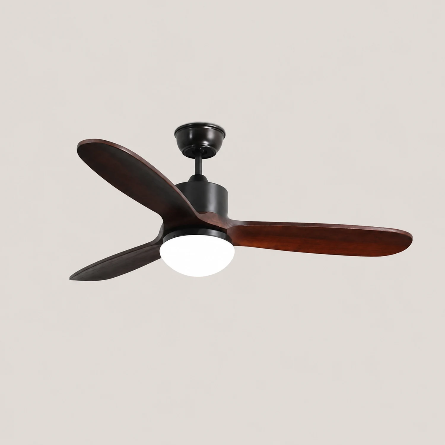 Haydn 3-Blade Modern DC Ceiling Fan, 2 Color, Metal & Wood, 52'' - Lumpaz