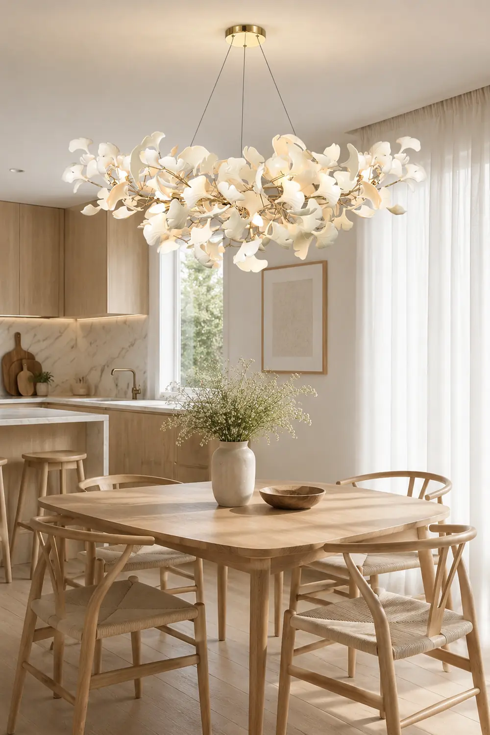 Ophelia Modern Luxury Gold Entryway Chandelier Metal/Ceramics Living Room - Lumpaz