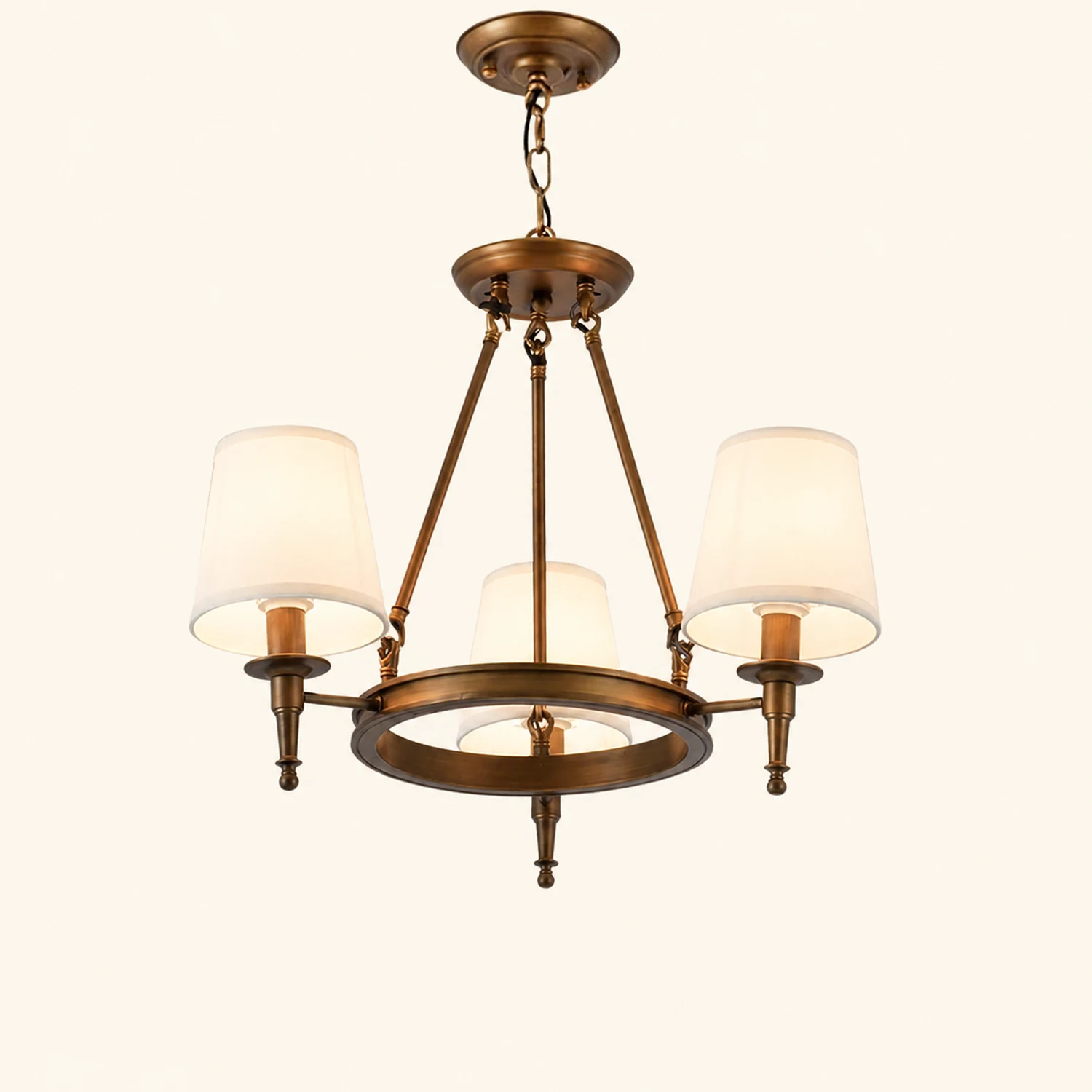 Alessio Vintage Ring Metal/Fabric Chandelier, Black/Copper - Lumpaz