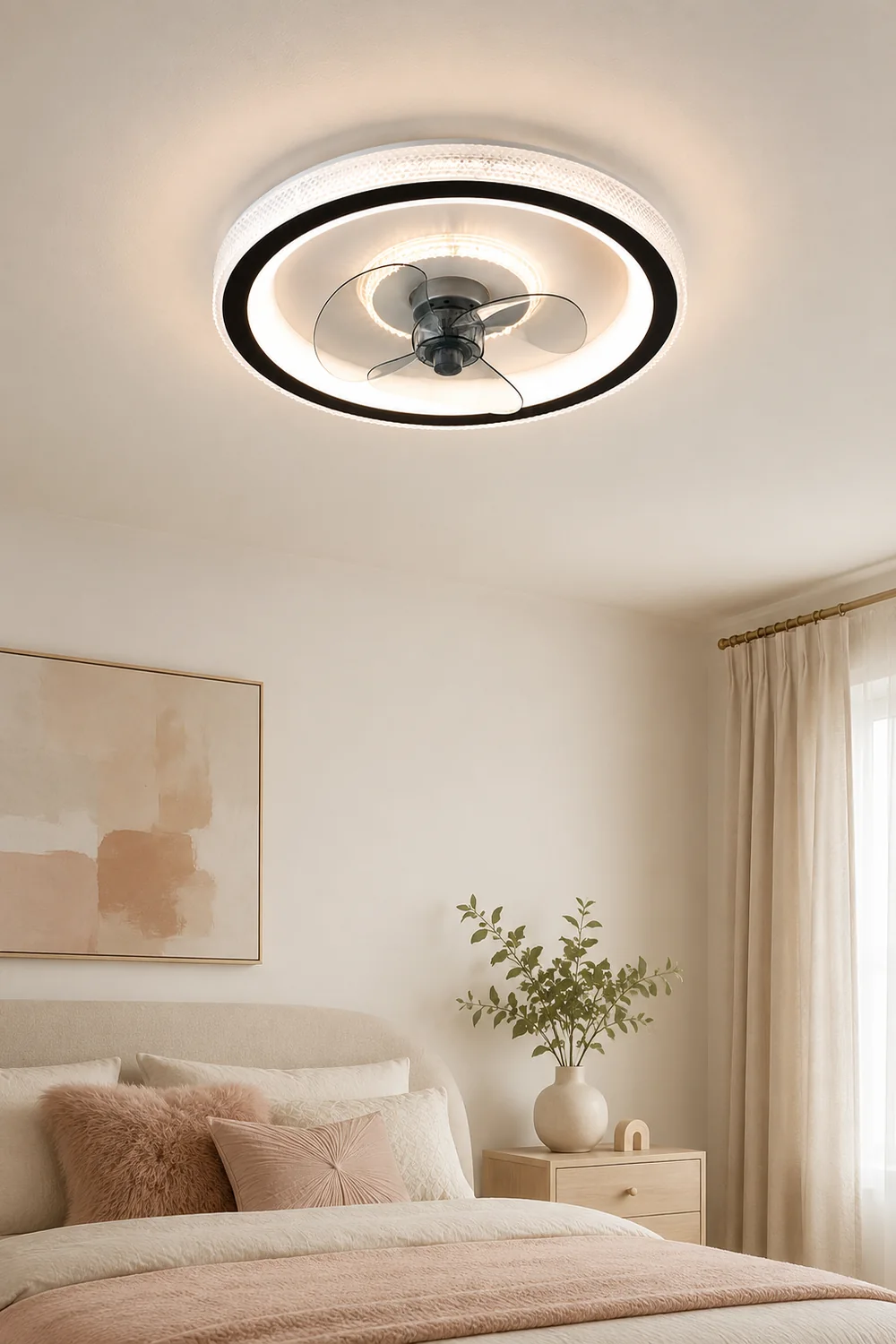 Kirsten 3-Blade Ceiling Fan with Light, 19.5" - Lumpaz