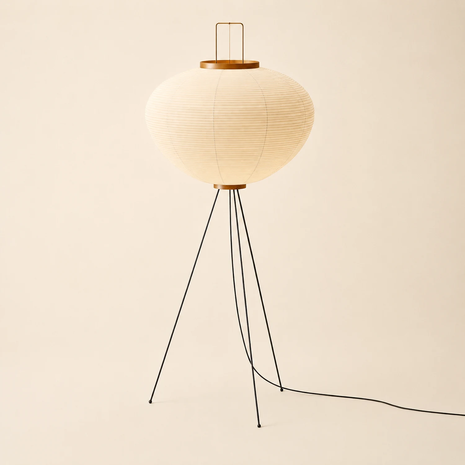 Renée Minimalist Tripod Lantern Paper Floor Lamp White - Lumpaz