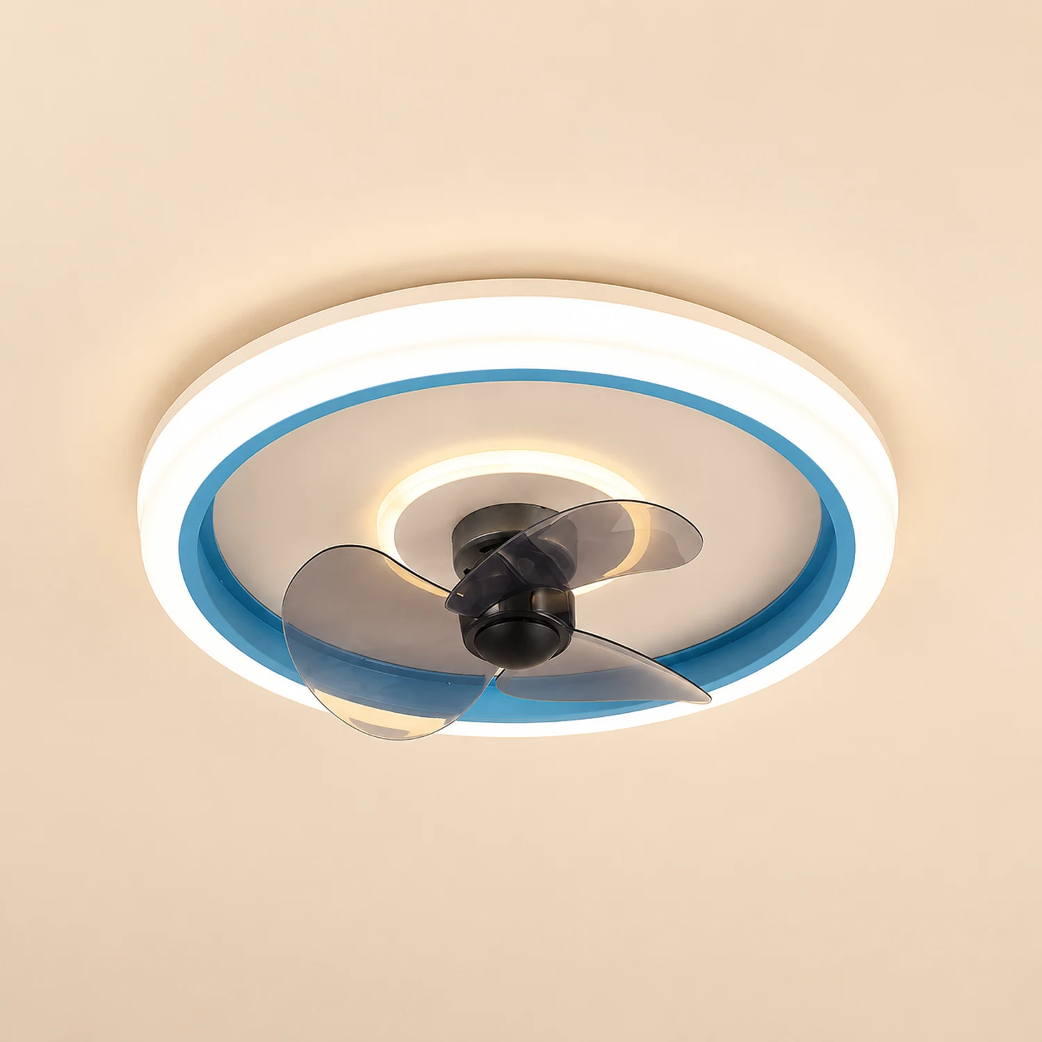 Edge 2-Light Ring Ceiling Fan with Light, 4 Color, DIA 20" - Lumpaz