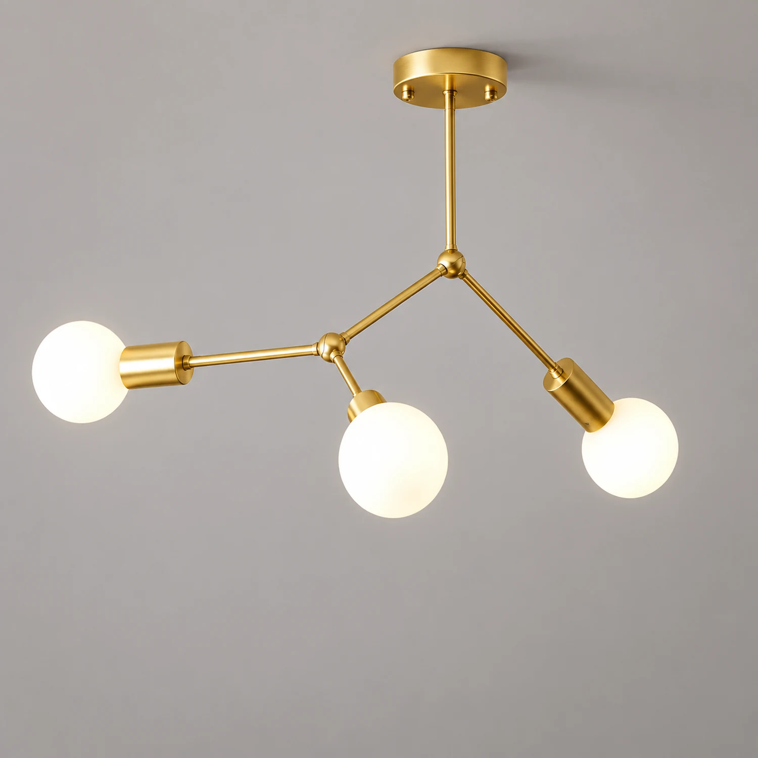 Valentina Industrial Bubbles Chandelier, Black/White/Gold - Lumpaz