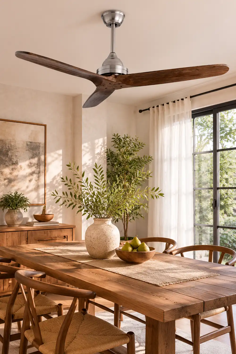 Walters 3-Blade Industrial Black DC Ceiling Fan, Metal & ABS, Summer, 52'' - Lumpaz