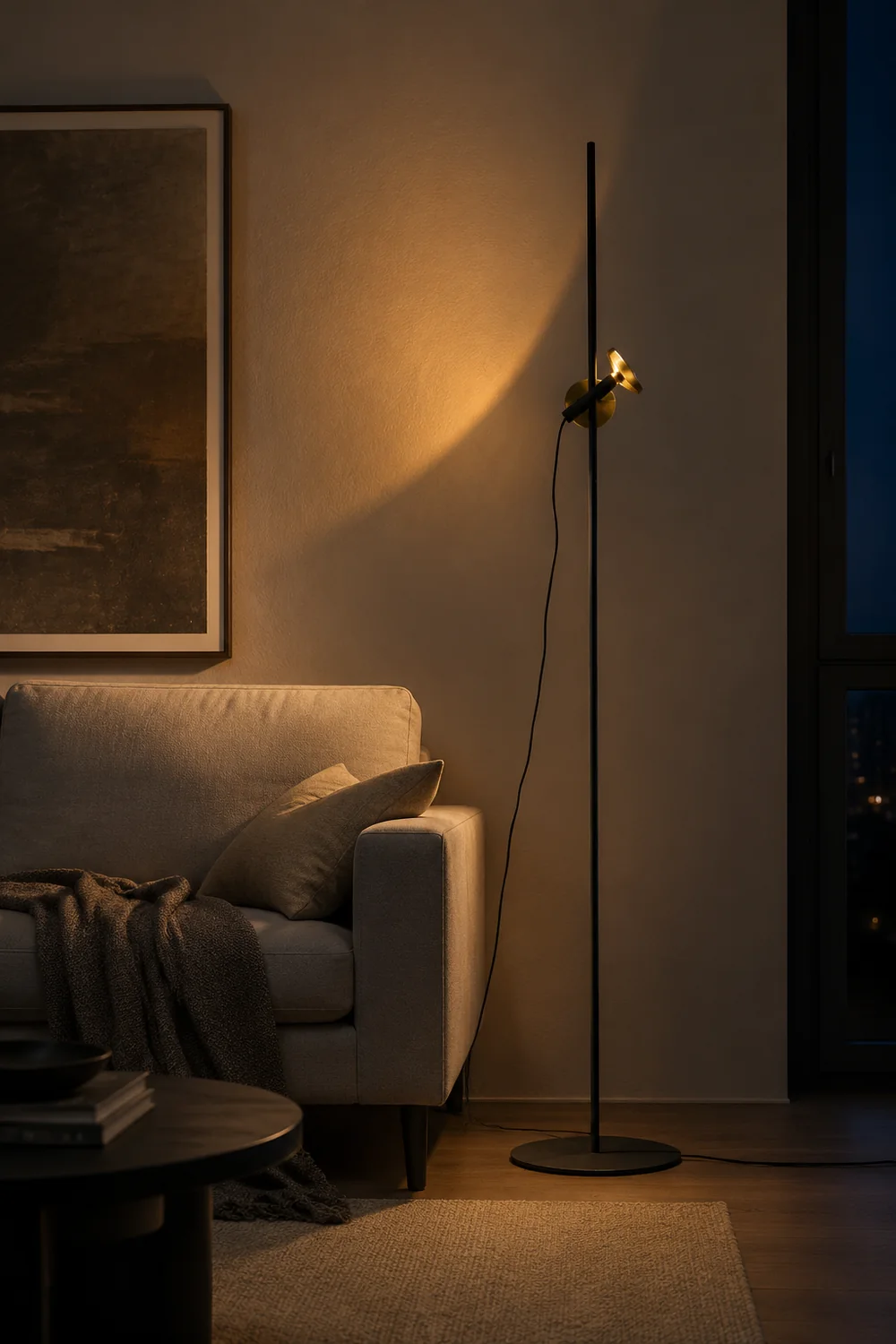 Salgado Modern Minimalist Metal Projector Floor Lamp, Black - Lumpaz