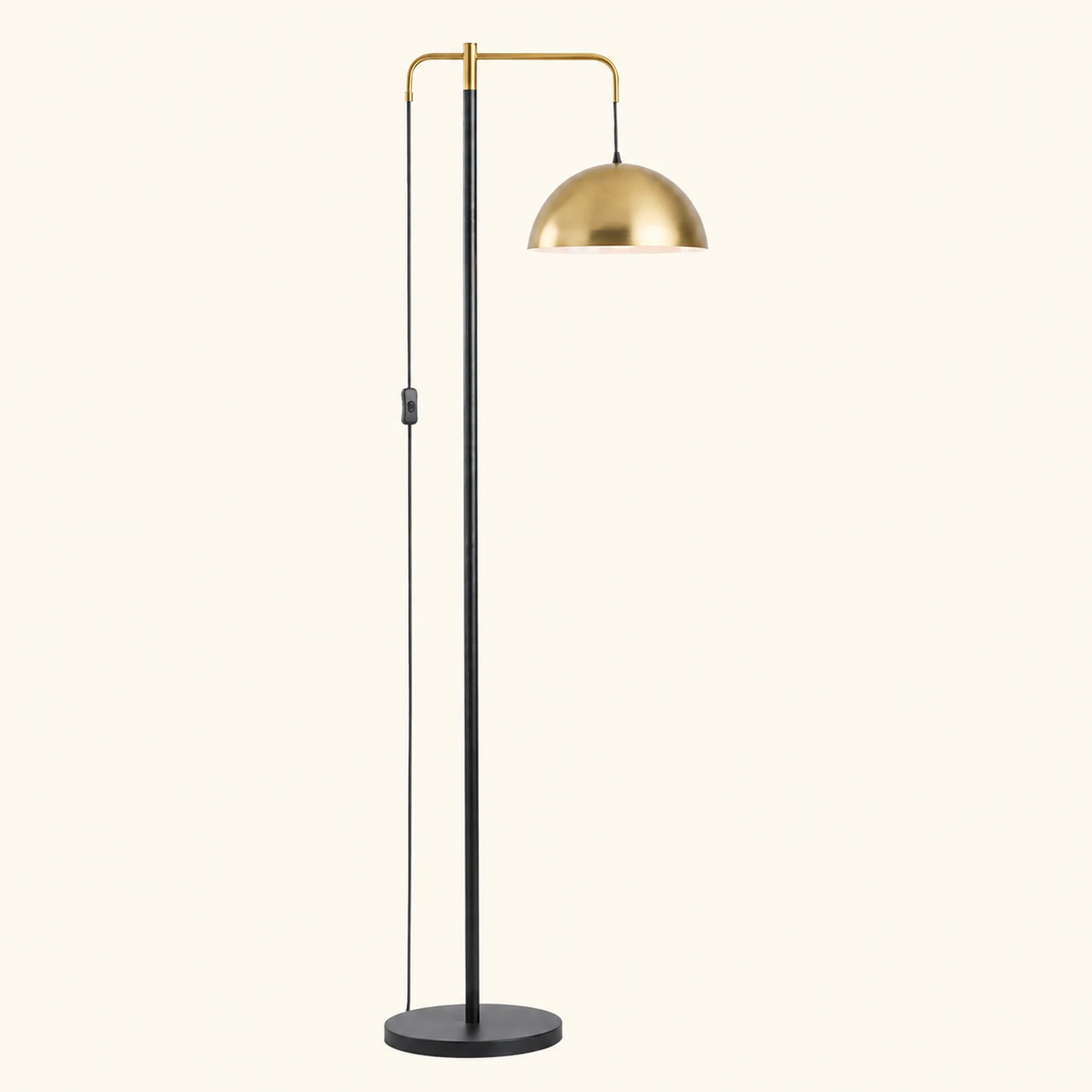 Carins Minimalist Geometric Marble Base/Metal Floor Lamp - Lumpaz