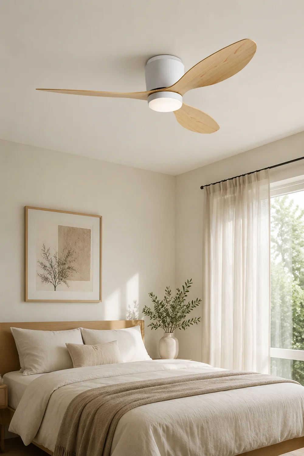 Walters Minimalist 3-Blade DC Ceiling Fan with Light, Black & White - Lumpaz