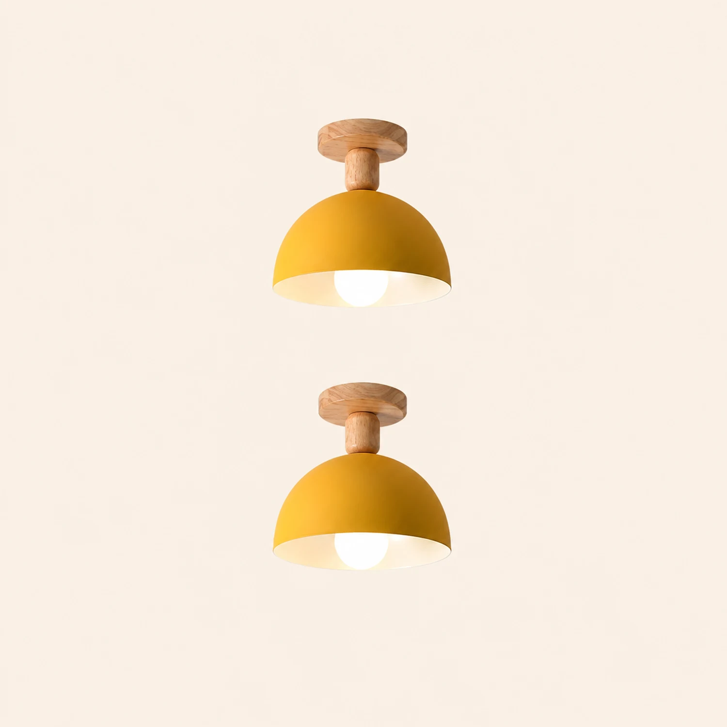 Ozawa Modern LED Ceiling Light Fixtures Wood/Metal Living Room - Lumpaz