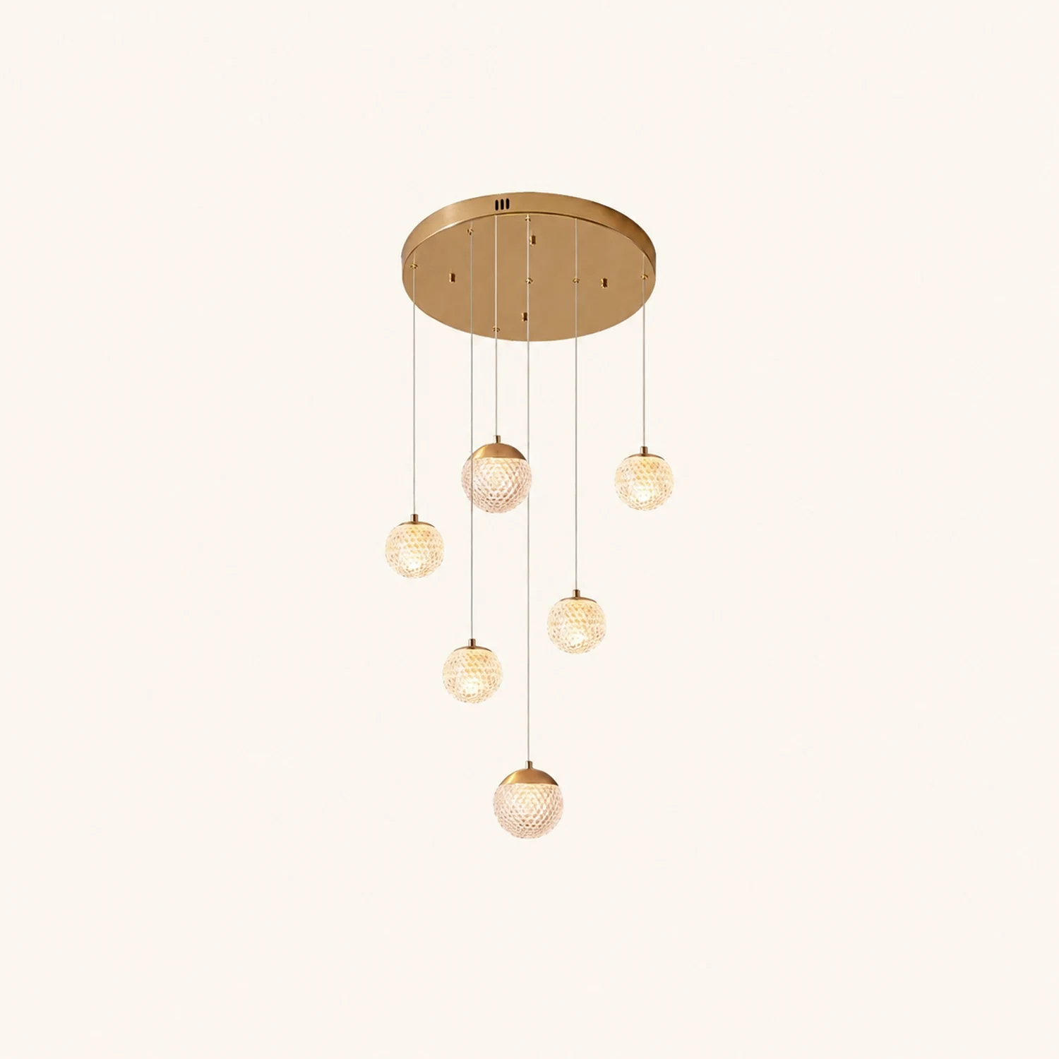 Jibril Multi Staircase Modern Art Deco Pendant Light, Gold - Lumpaz