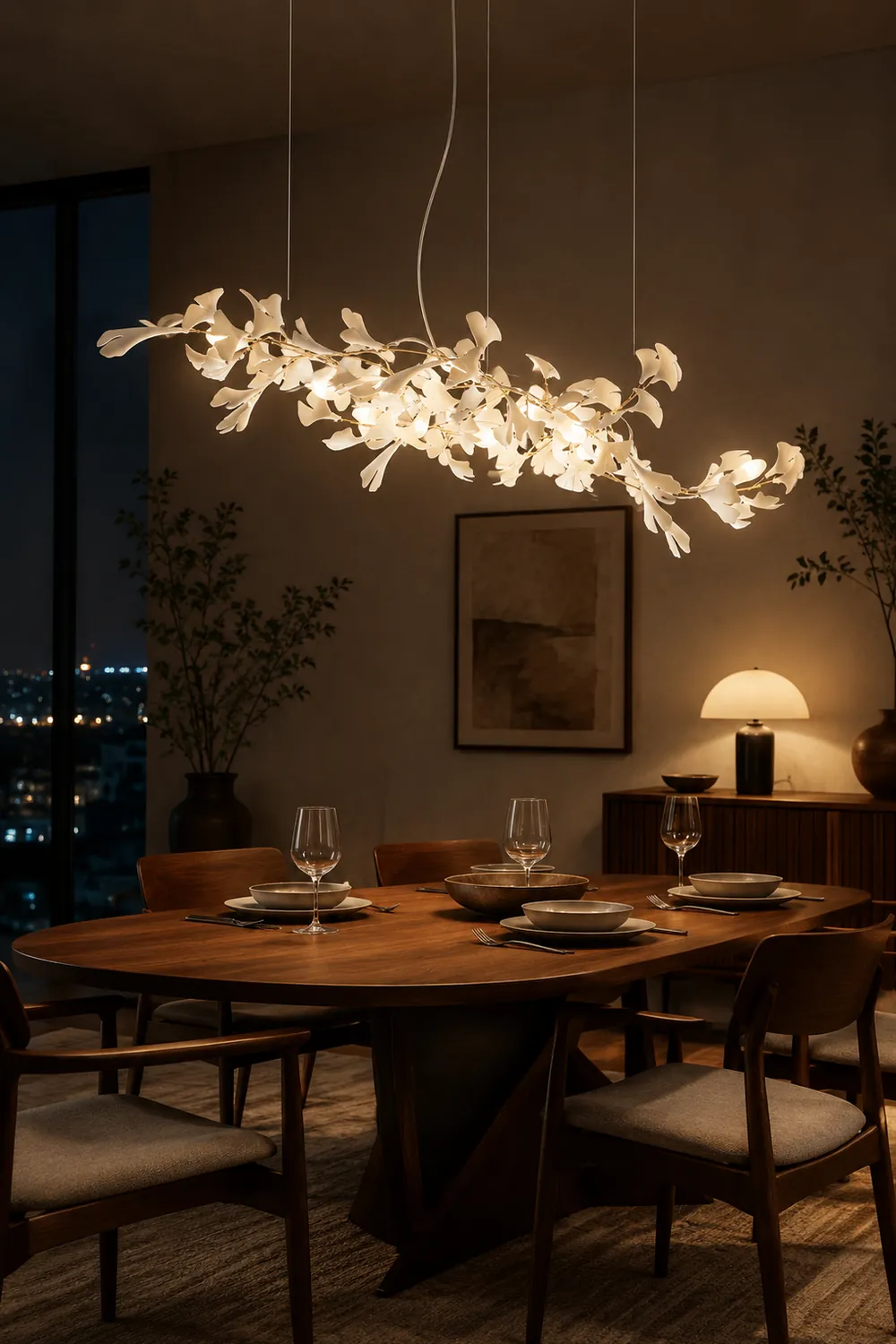 Ophelia CeraFall Modern Art Deco Organic Chandelier Metal Ceramics - Lumpaz