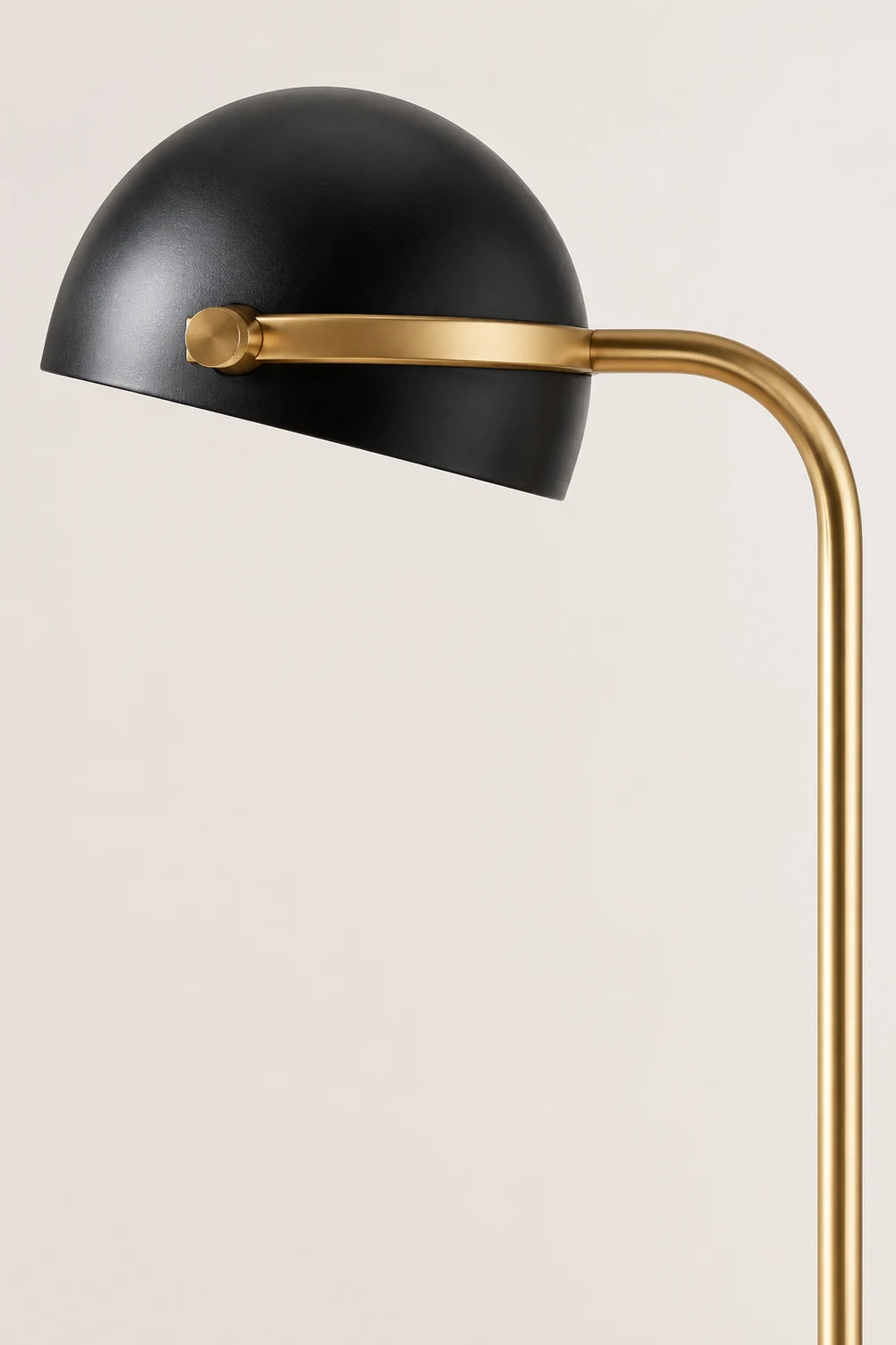 Eryn Floor Lamp Semi Circular Retro/Minimalist, Metal/Marble, Black, Bedroom - Lumpaz