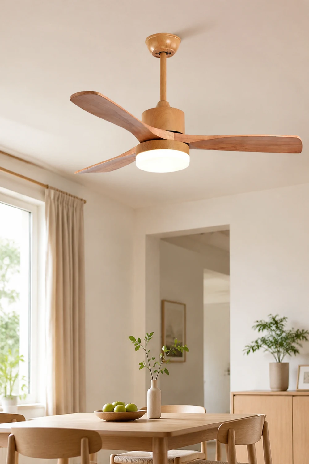 Ozawa Wooden Ceiling Fan Light, DIA 52'' - Lumpaz