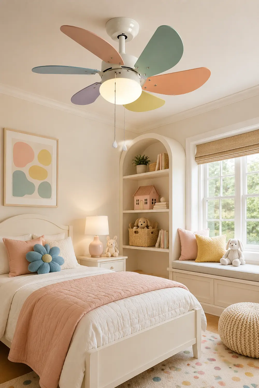 Morandi Colorful 5-Blade Ceiling Fan Light, DIA42.13'' - Lumpaz