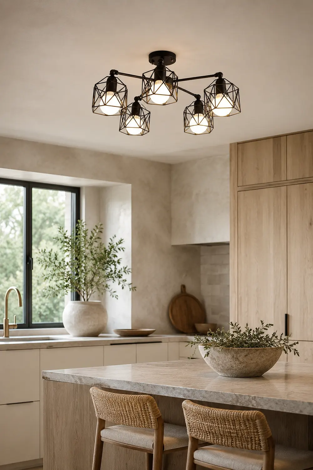 Herbert Black Semi-Flush Mount Ceiling Light - Lumpaz