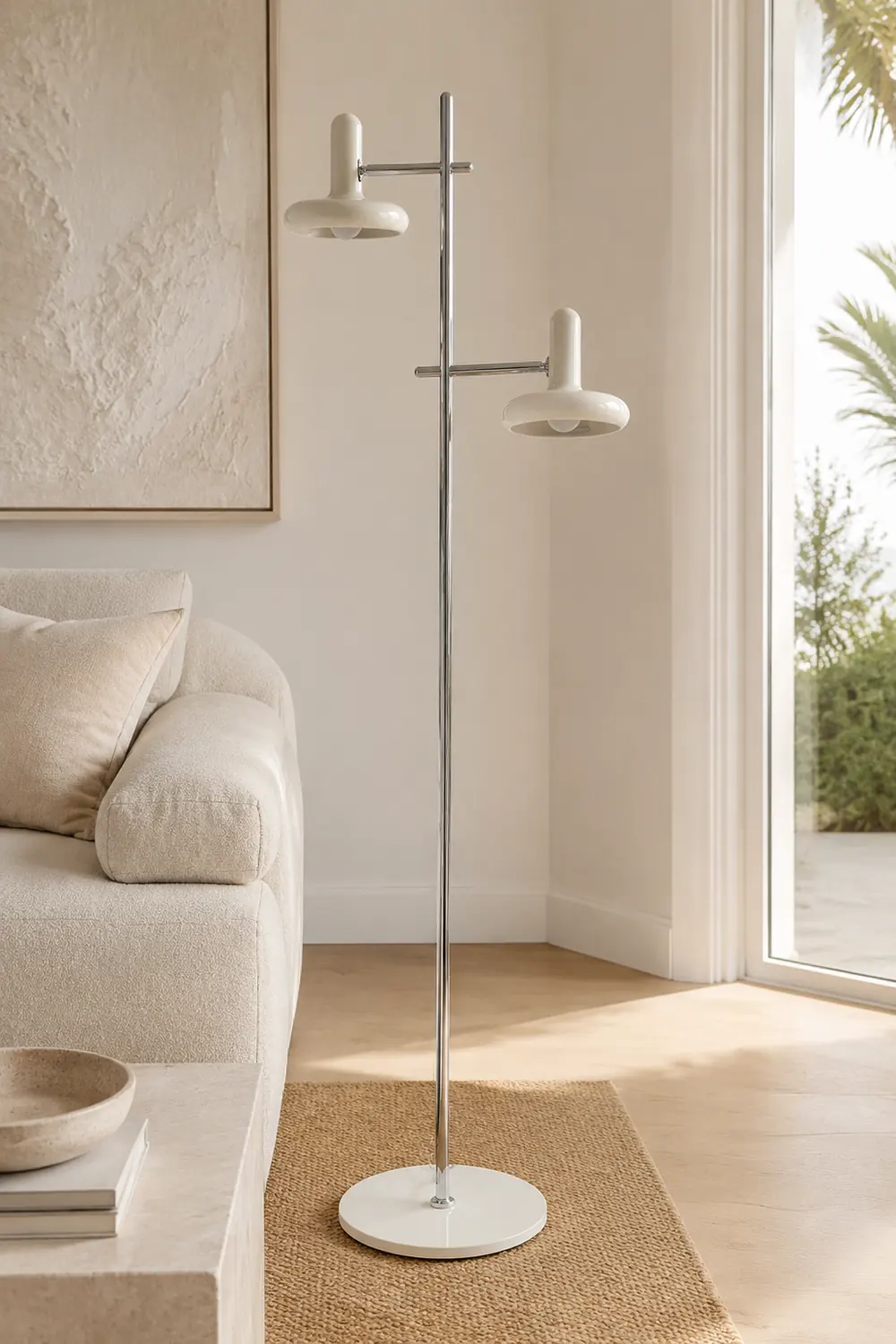 Carins Modern Nordic Minimalist Metal Rotable Floor Lamp, White - Lumpaz