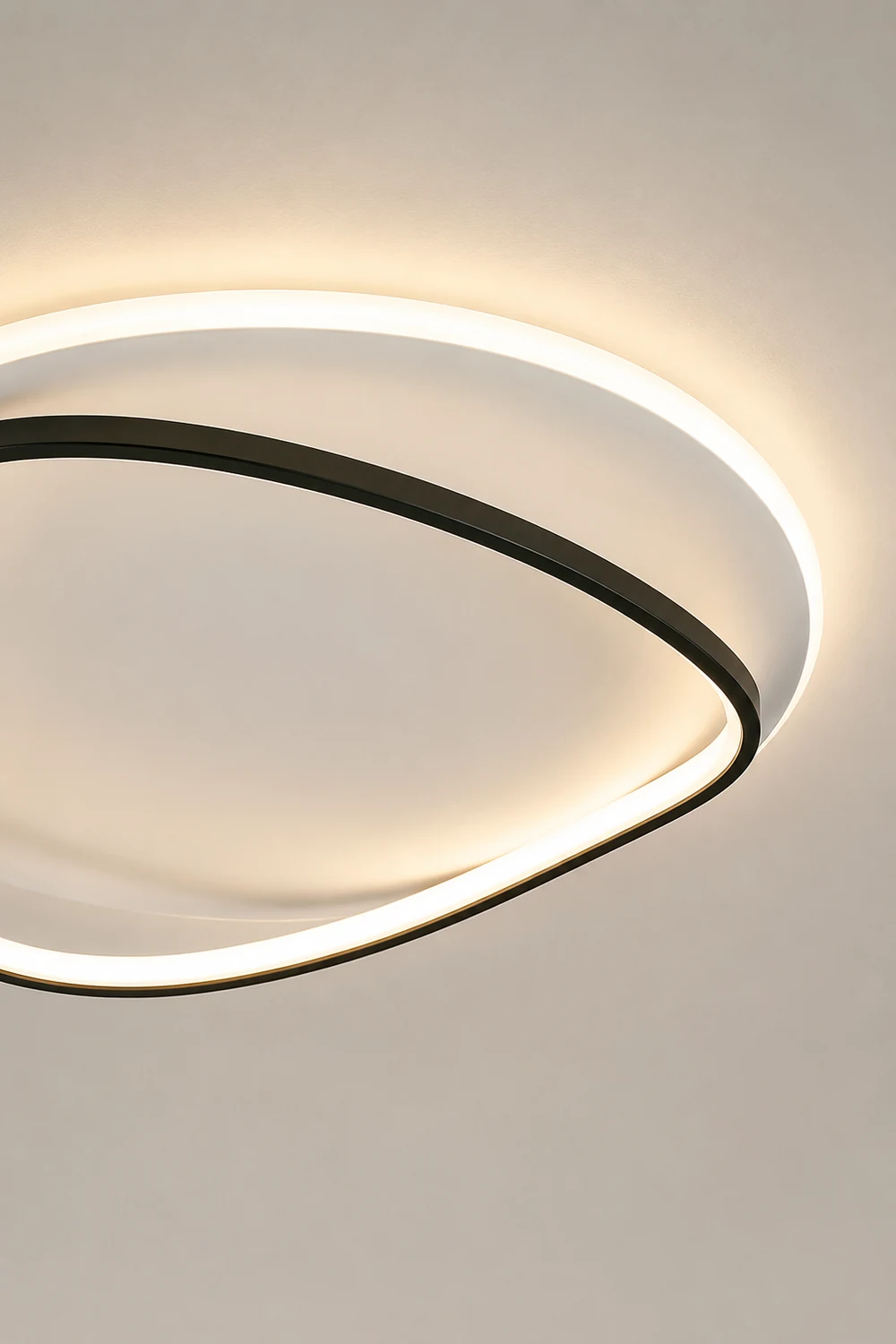 Quinn Flush Mount Ceiling Light Ring Modern, Black/White, Dining Room - Lumpaz