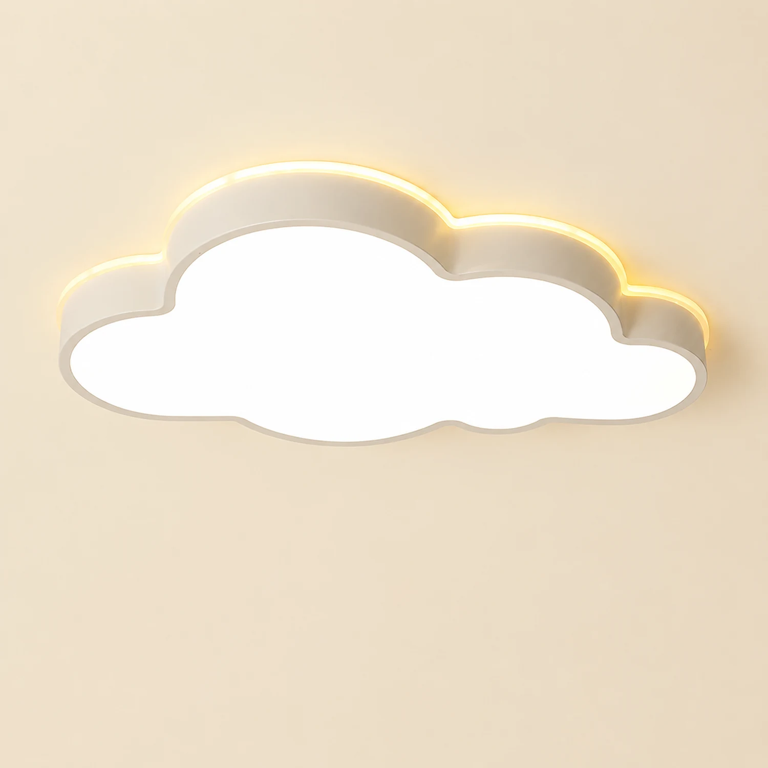 Minori Modern Flush Mount Cloud Ceiling Light, White, Metal - Lumpaz