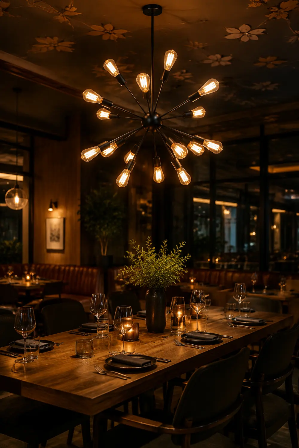 Alessio Industrial Chandelier Black Restaurant Dining Room Metal - Lumpaz