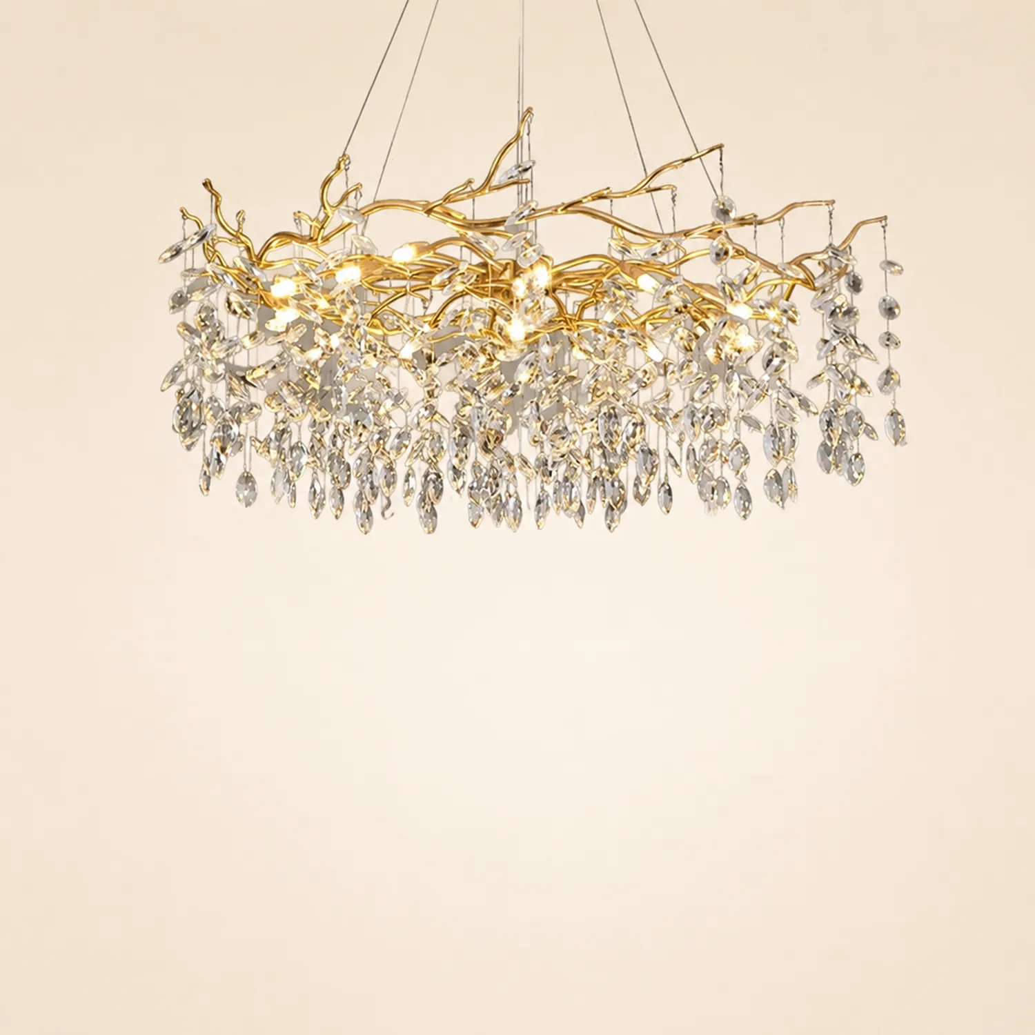 Marilyn Contemporary Gold Glass Crystal Chandelier - Lumpaz